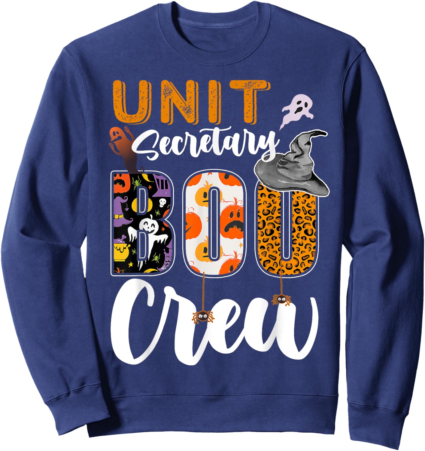 Unit Secretary Boo Crew Halloween Matching Hospital Sweatshirt - Sweatshirt | Navy