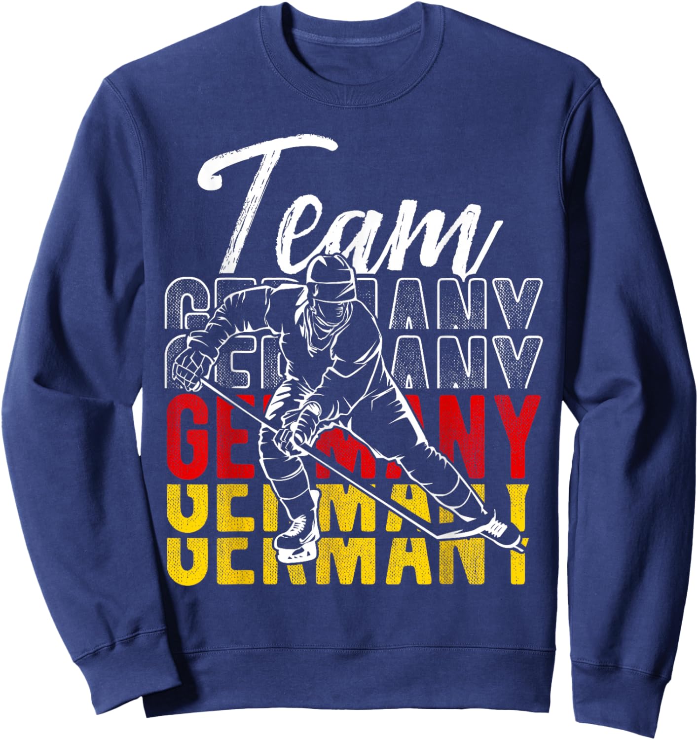 Team Germany German Team Sport Ice Hockey Player Tra , black Sweatshirt - Sweatshirt | Navy