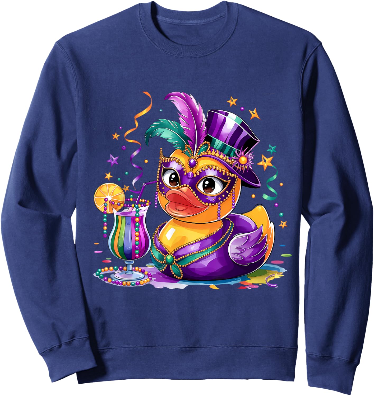 Mardi Gras Rubber Duck Costume Louisiana Mardi Gras Carnival Sweatshirt - Sweatshirt | Navy