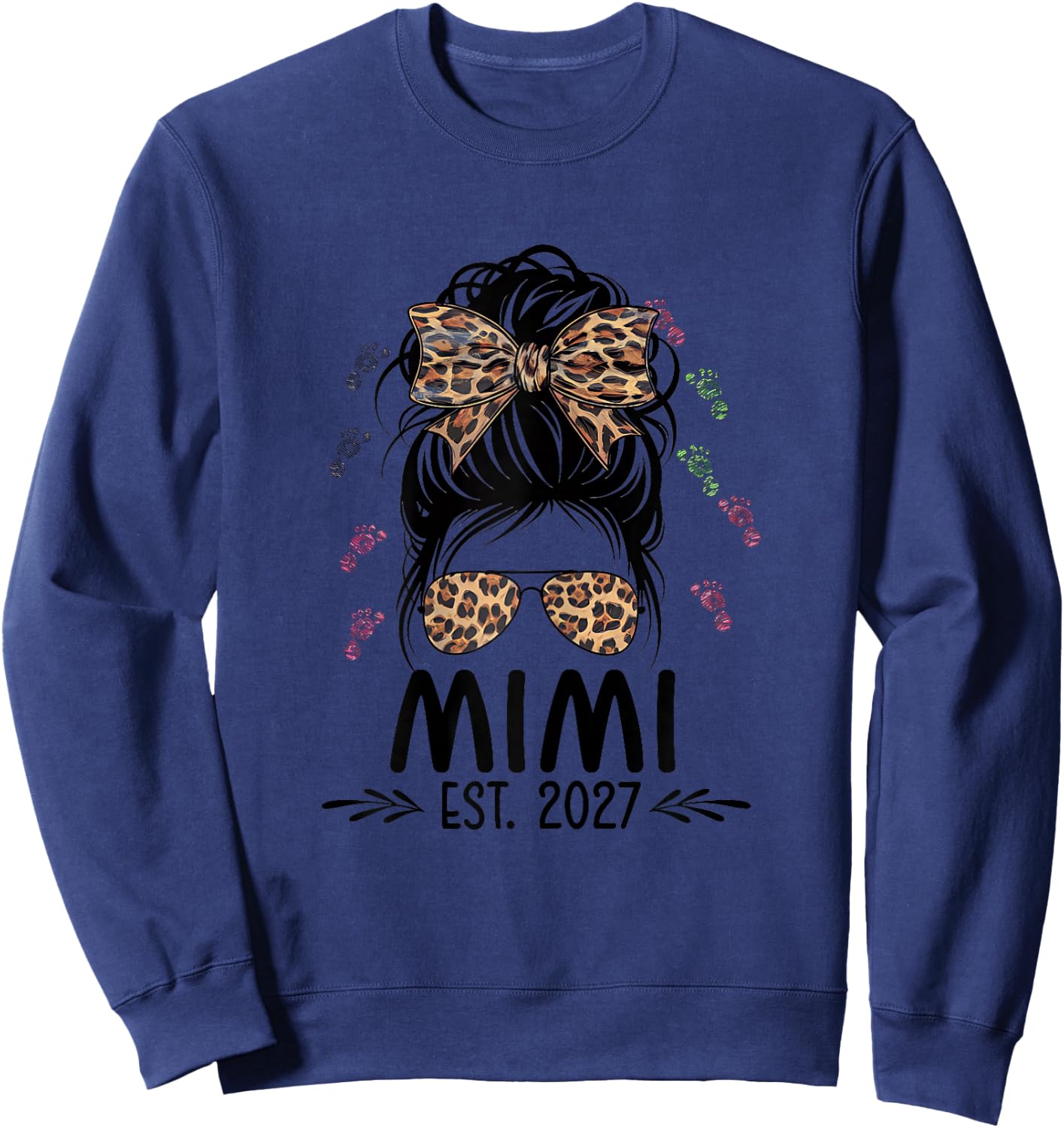 Promoted to Mimi Est 2027 Soon to be Mimi Mothers Day Sweatshirt - Sweatshirt | Navy