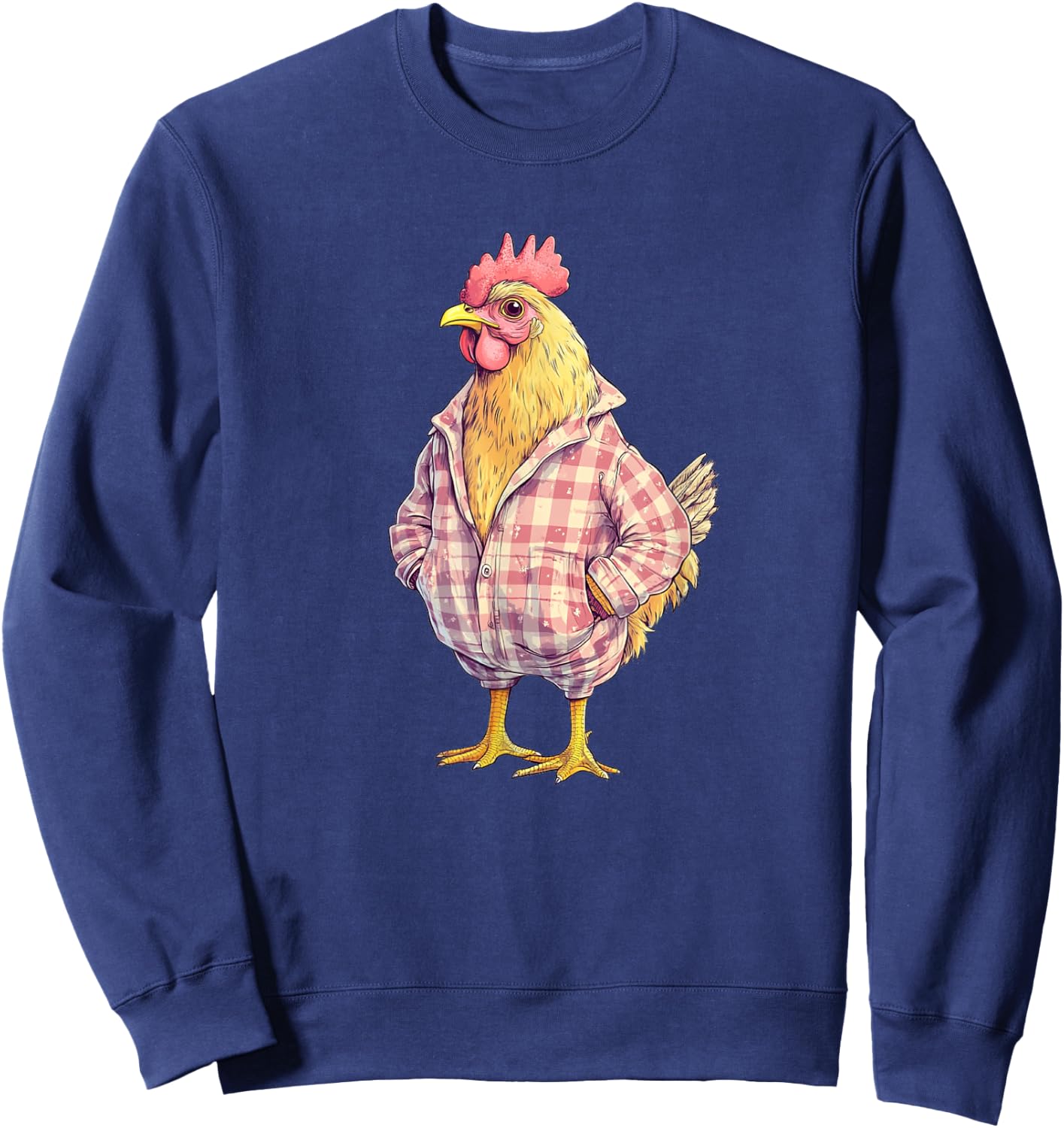 Sleepy Chicken in Funny Pajama Mode Outfit Sweatshirt - Sweatshirt | Navy