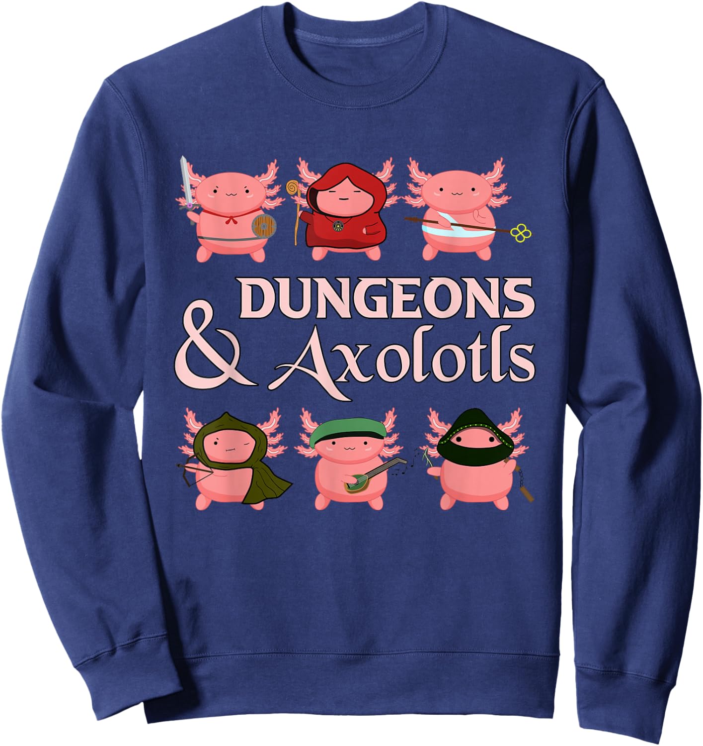 Tabletop Amphibian Adventurer Group Dungeons & Axolotls Sweatshirt - Sweatshirt | Navy