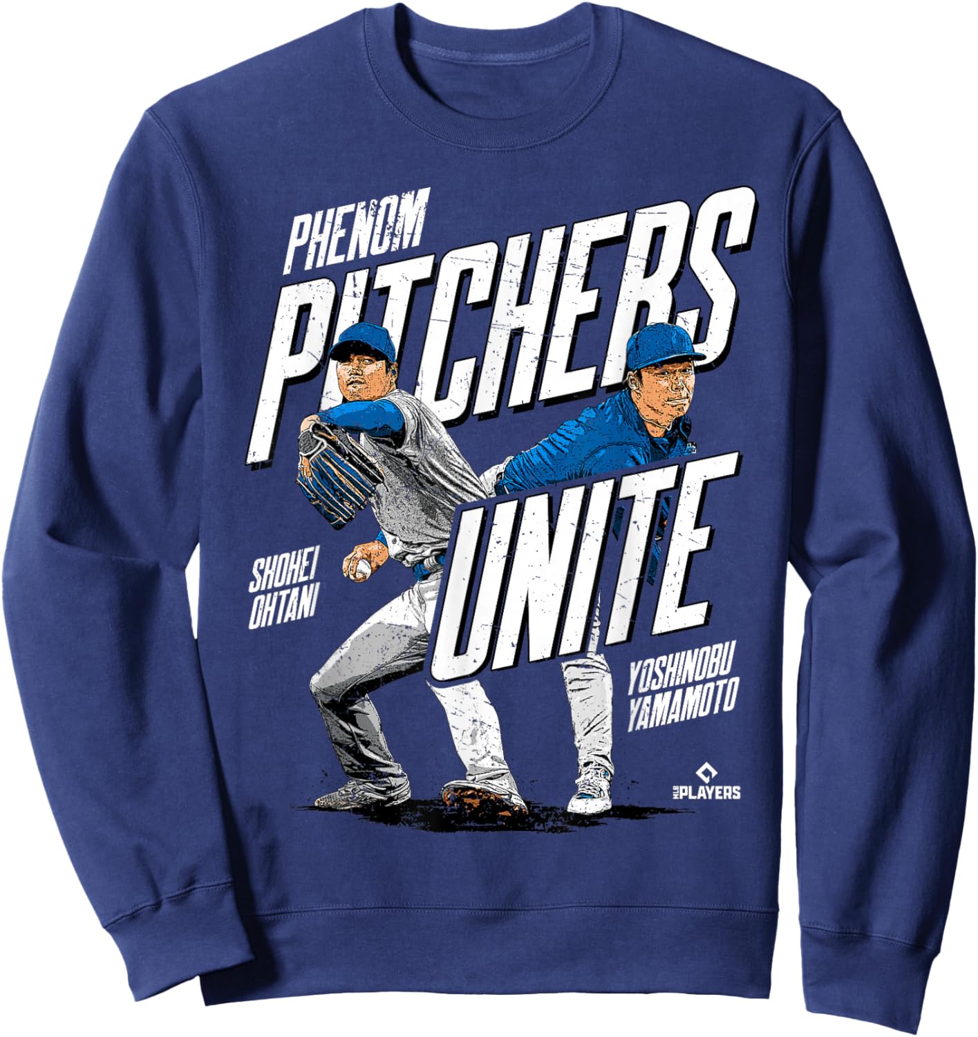 Phenom Pitchers Unite Ohtani and Yamamoto Los Angeles MLBPA Sweatshirt - Sweatshirt | Navy