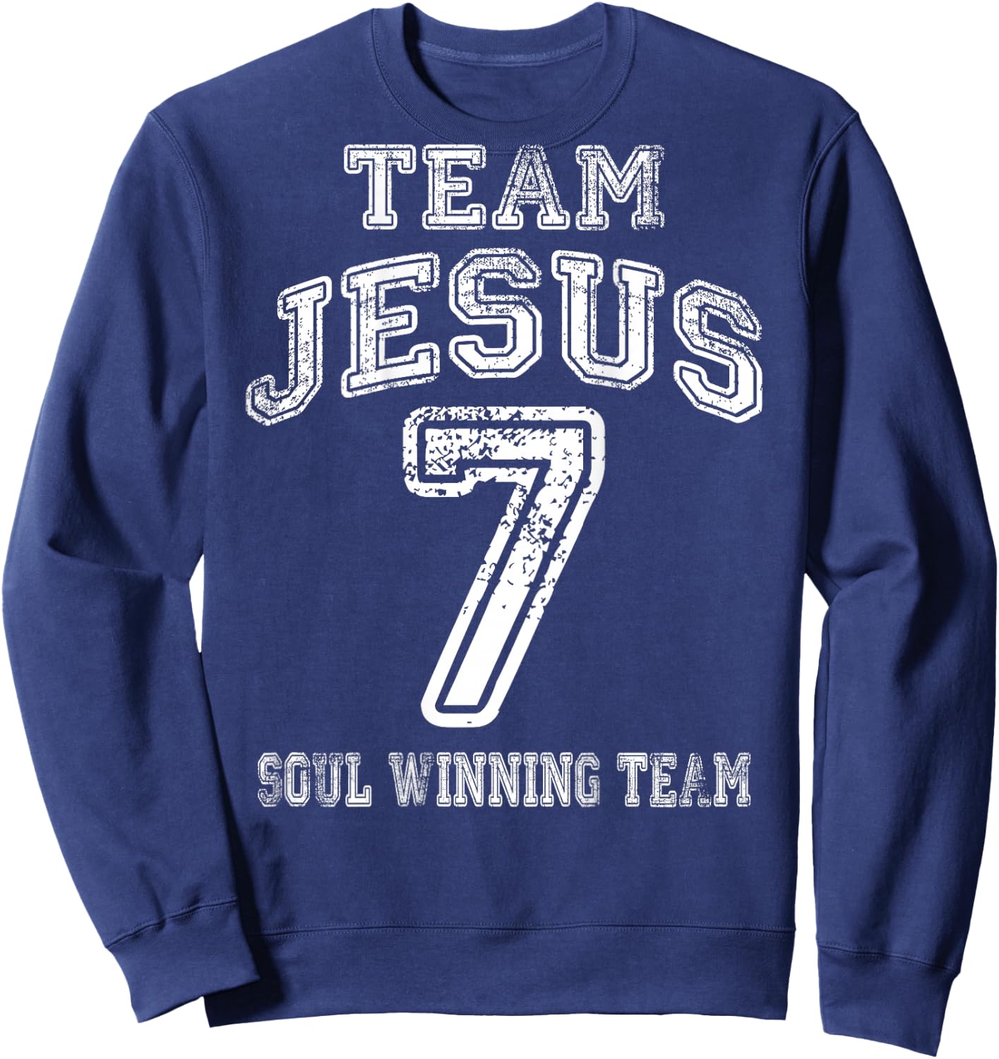 Faith Shirts By No1 - Christliche - Schwarz, S - Kurzarm - Team Jesus - Glaube Shirt Rückseite Sweatshirt - Sweatshirt | Navy