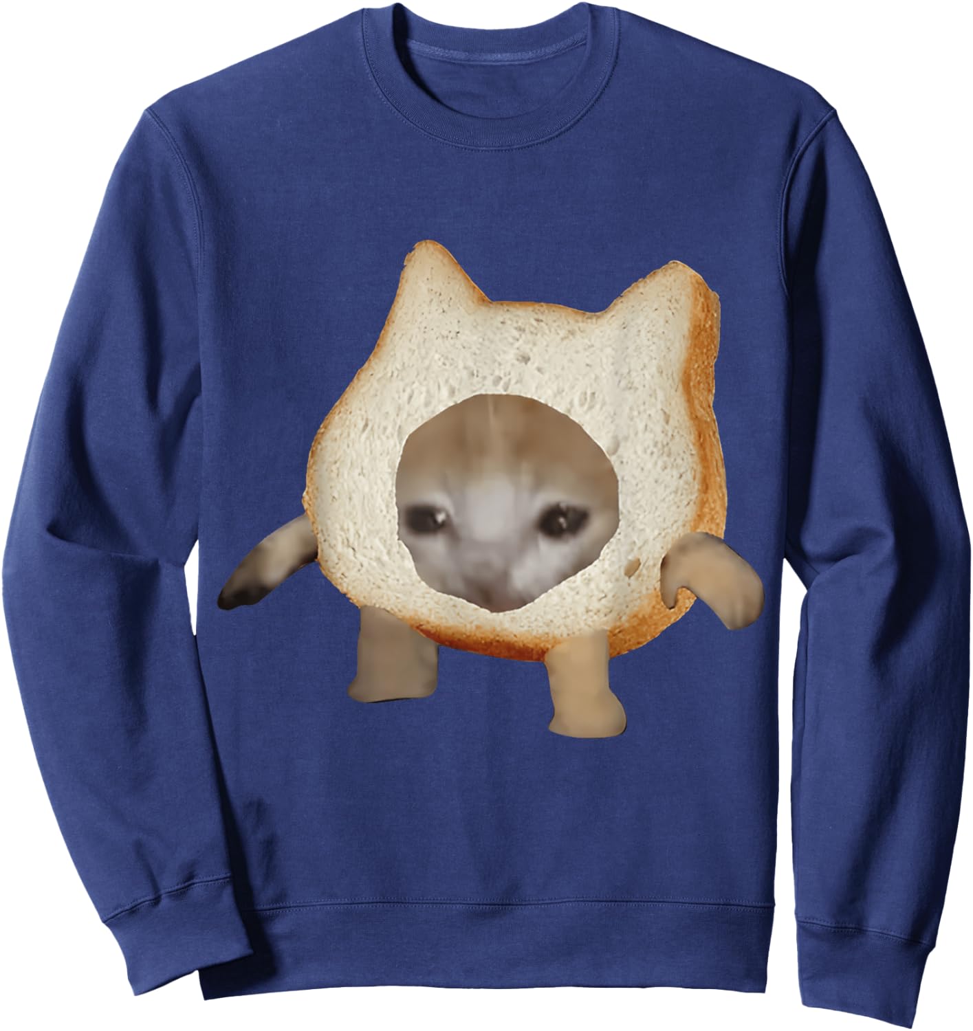 Bread Cat Meme Sweatshirt - Sweatshirt | Navy