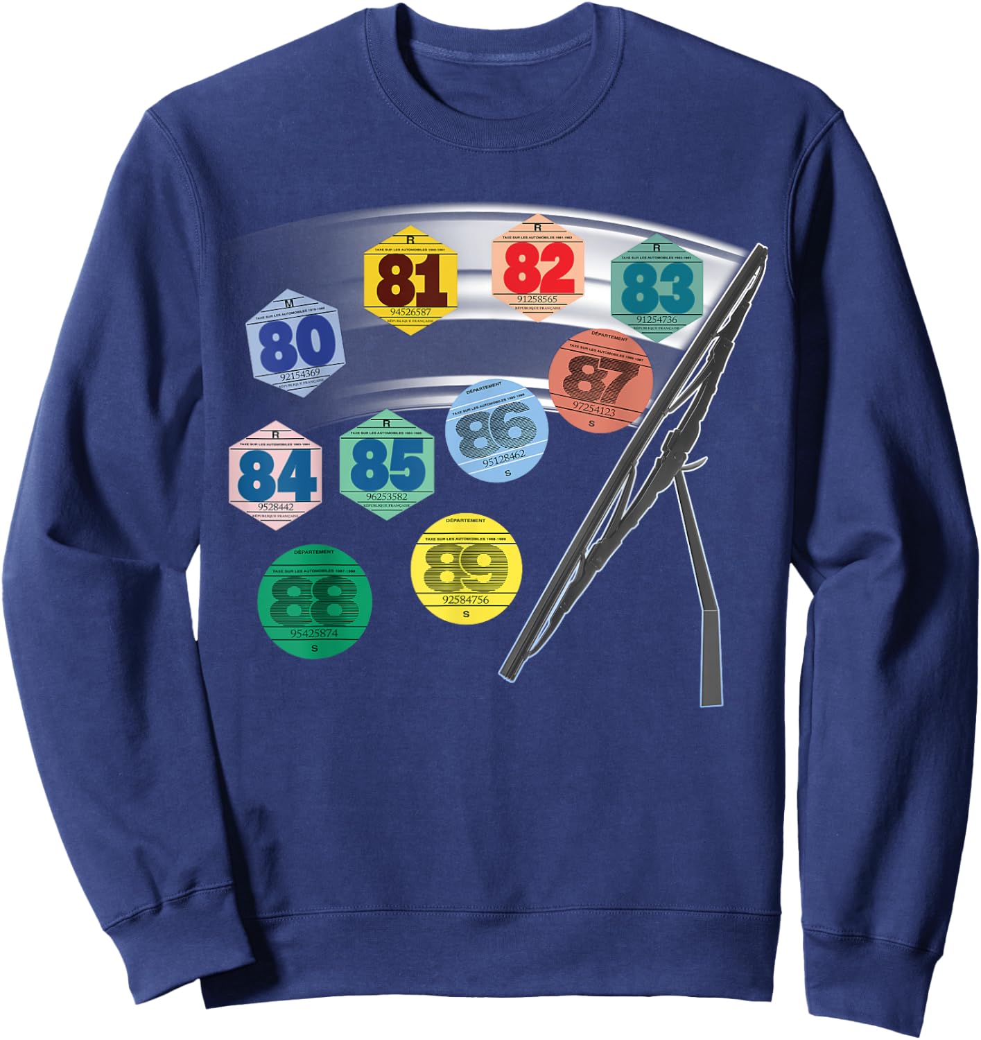Beautiful Nostalgie 80s Car Vignette Man And Woman , Black, S Sweatshirt - Sweatshirt | Navy