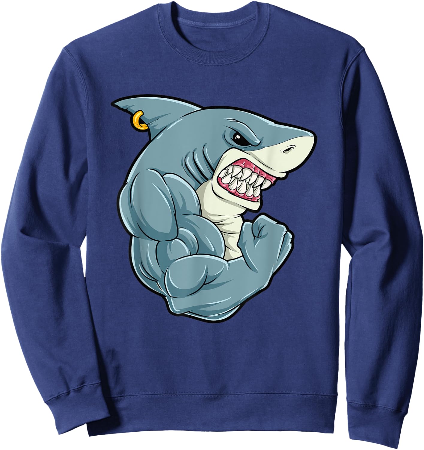 Shark At The Gym - Training Fitness Bodybuilding Health Sweatshirt - Sweatshirt | Navy