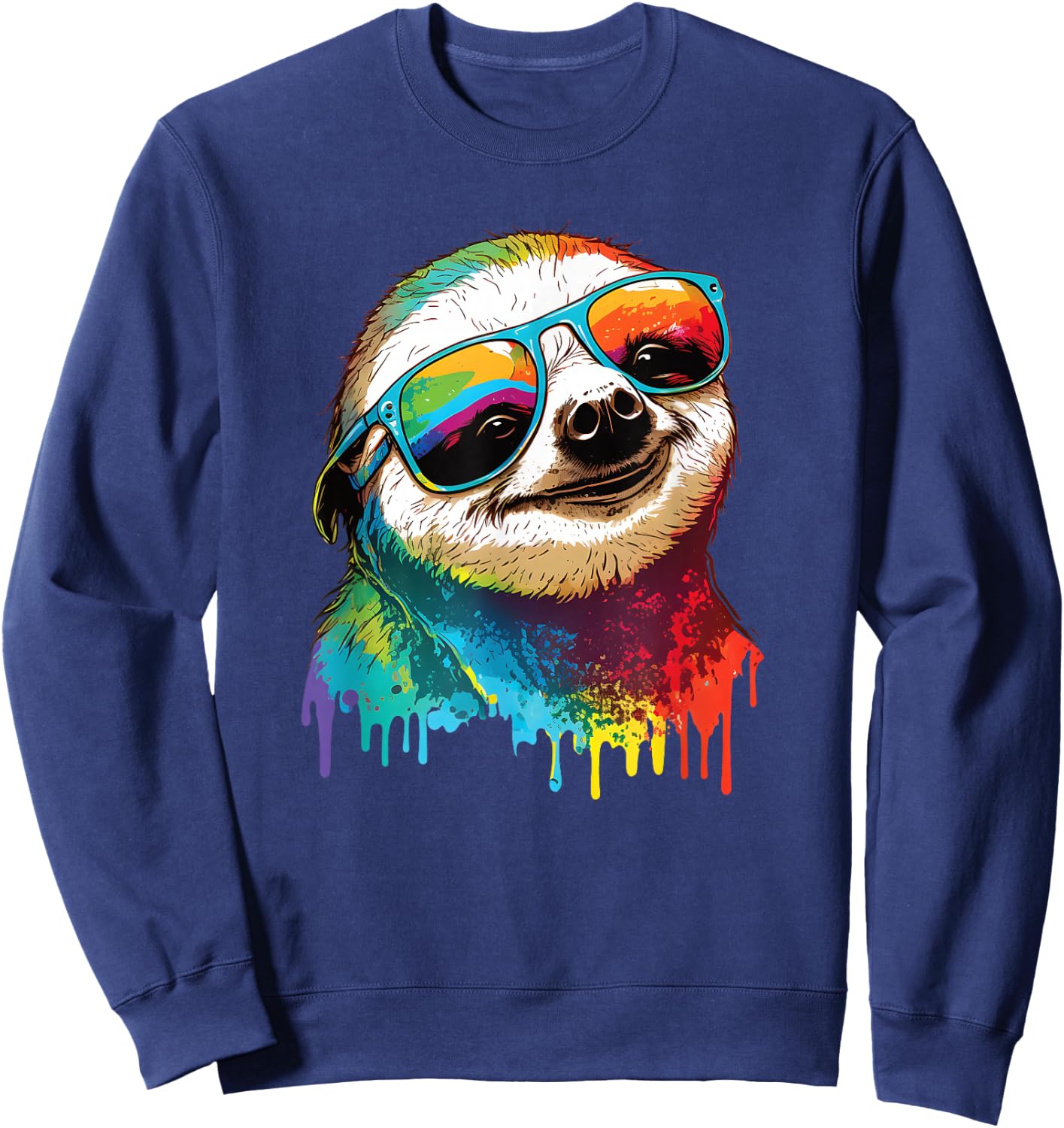 Sloth Colorful Sloth Outfit Sloth Lover Sweatshirt - Sweatshirt | Navy