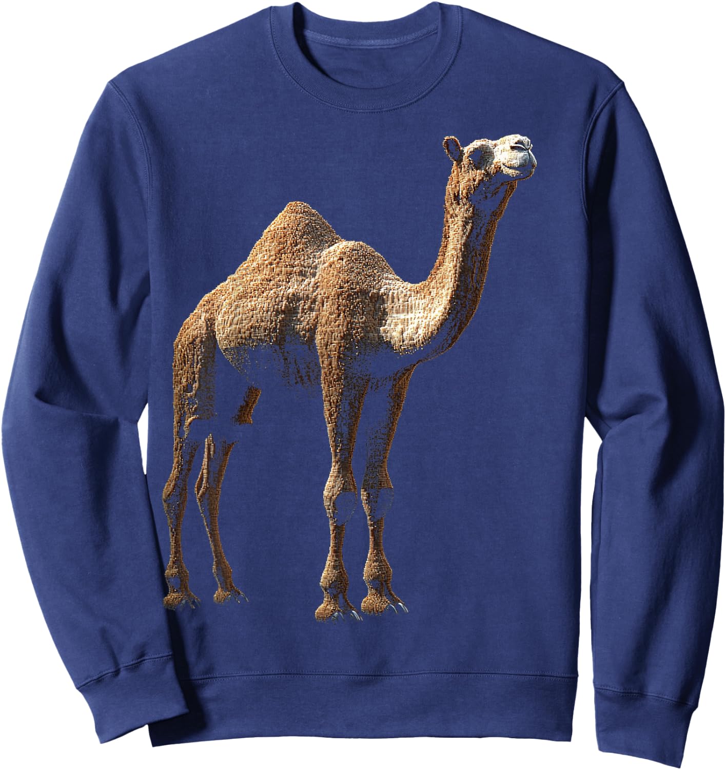Camel Animal Motif Illustration Camel Sweatshirt - Sweatshirt | Navy