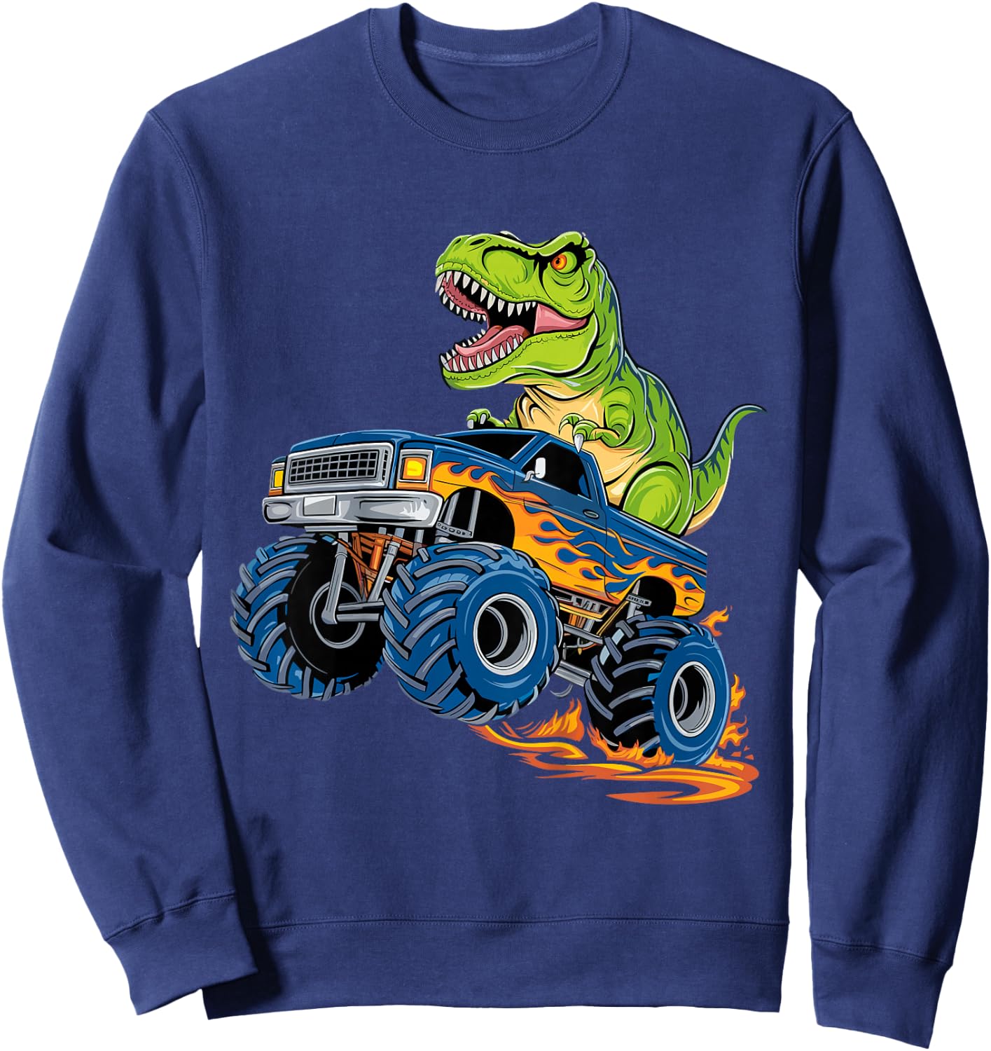 Monster Truck Dinosaur Sweatshirt - Sweatshirt | Navy