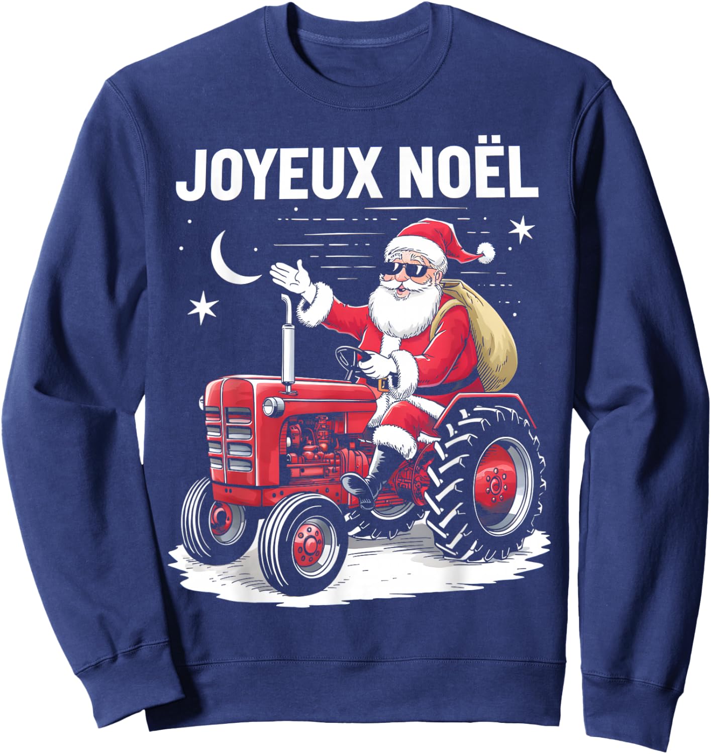 Merry Christmas Santa Claus Tractor Farmer Humor Dad Christmas , Black, S Sweatshirt - Sweatshirt | Navy