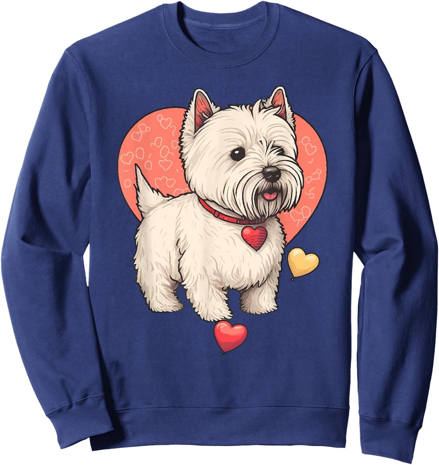 I Love My West Highland Terrier Westie Dog Valentines Day Sweatshirt - Sweatshirt | Navy