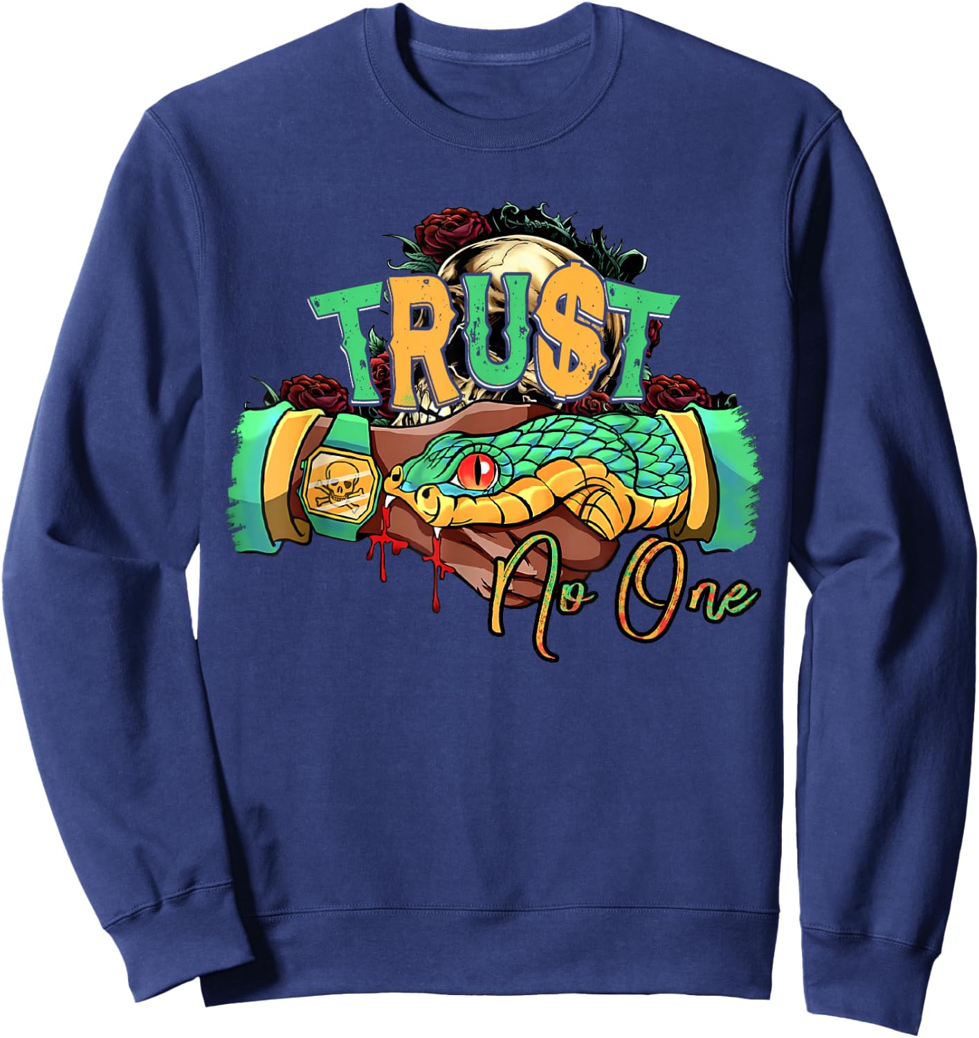 Trust no one Snake Sweatshirt - Sweatshirt | Navy