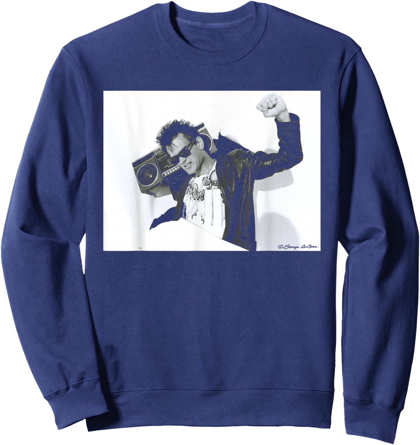 Rapper Dee Dee King of The Ramones by George DuBose Sweatshirt - Sweatshirt | Navy