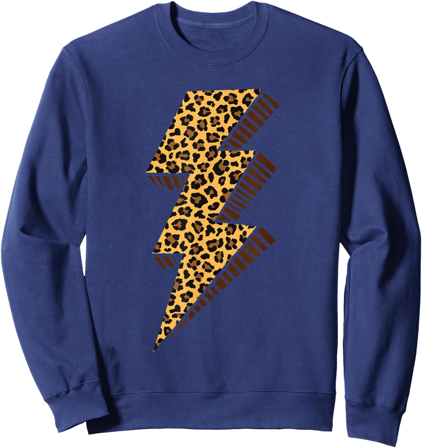 Cheetah Thunder Bolt Leopard Lightning Bolt Sweatshirt - Sweatshirt | Navy