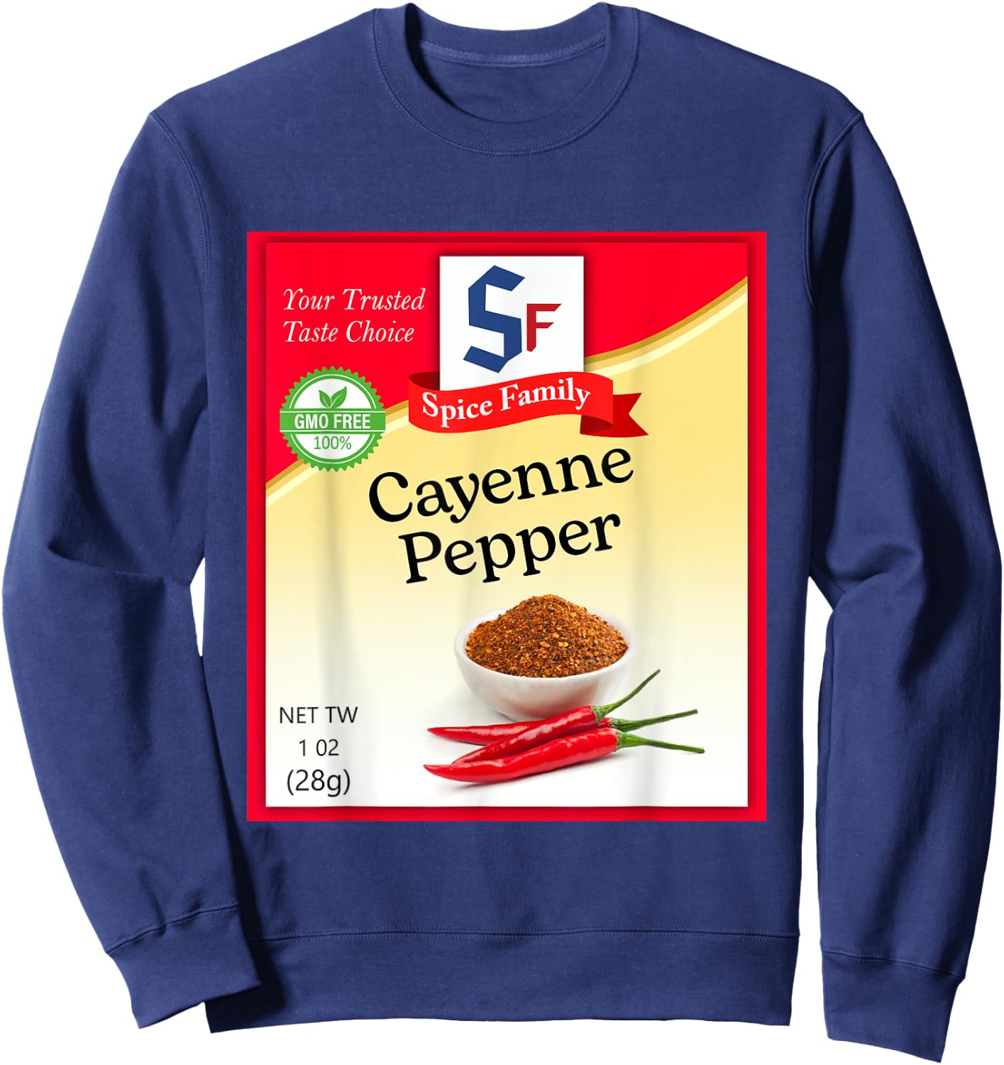 Cayenne Pepper Condiment Holiday Spice Group Costumes Sweatshirt - Sweatshirt | Navy