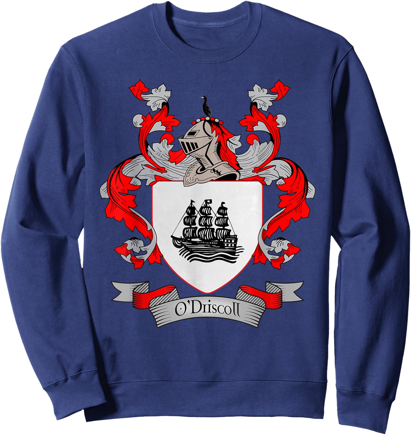 O'Driscoll Coat of Arms | O'Driscoll Surname Family Crest Sweatshirt - Sweatshirt | Navy