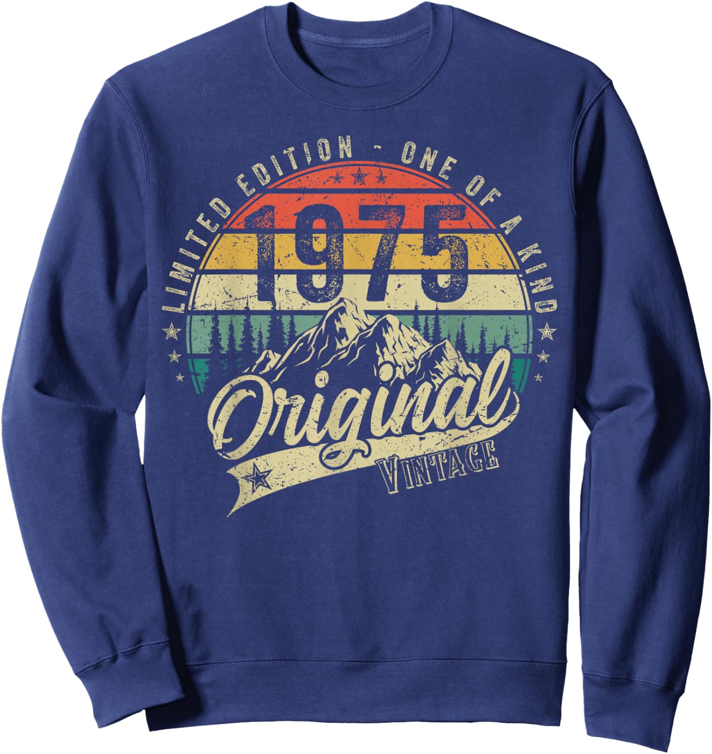 1975 Vintage Vintage Birthday Retro Men's Women's Gift , black Sweatshirt - Sweatshirt | Navy