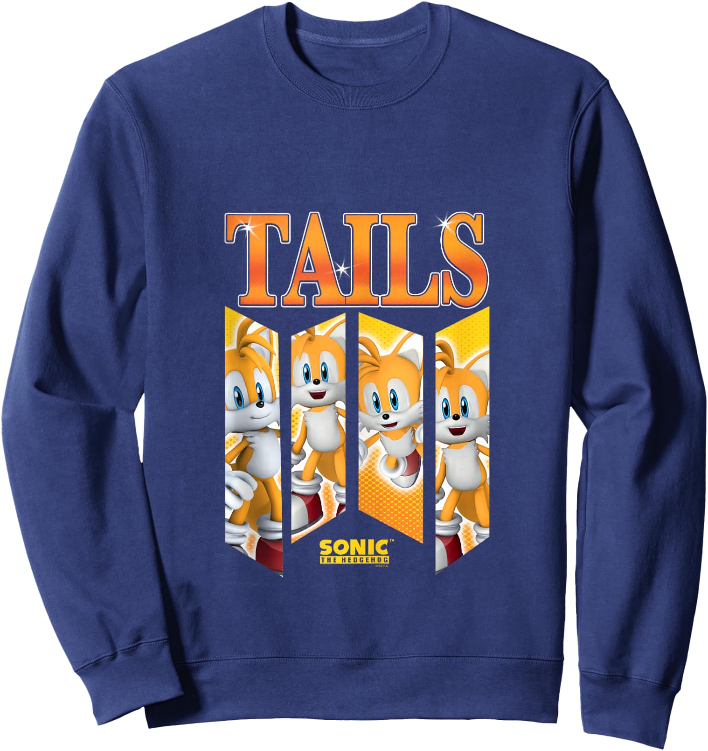 Sonic The Hedgehog Tails Speed & Shine Panels Sweatshirt - Sweatshirt | Navy