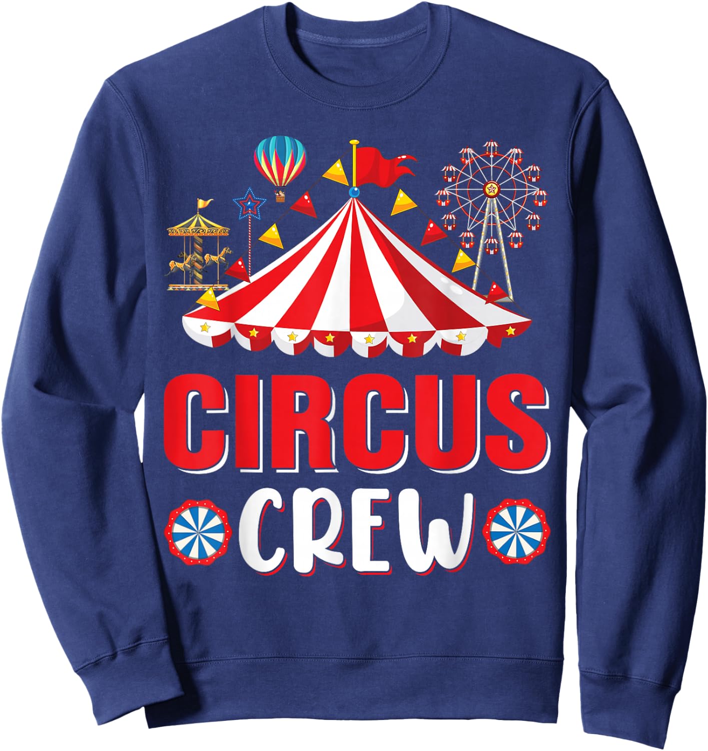 Circus Crew Zirkus-Mitarbeiter-Kostüm, Zirkus-Mottoparty (Schwarz, S) Sweatshirt - Sweatshirt | Navy