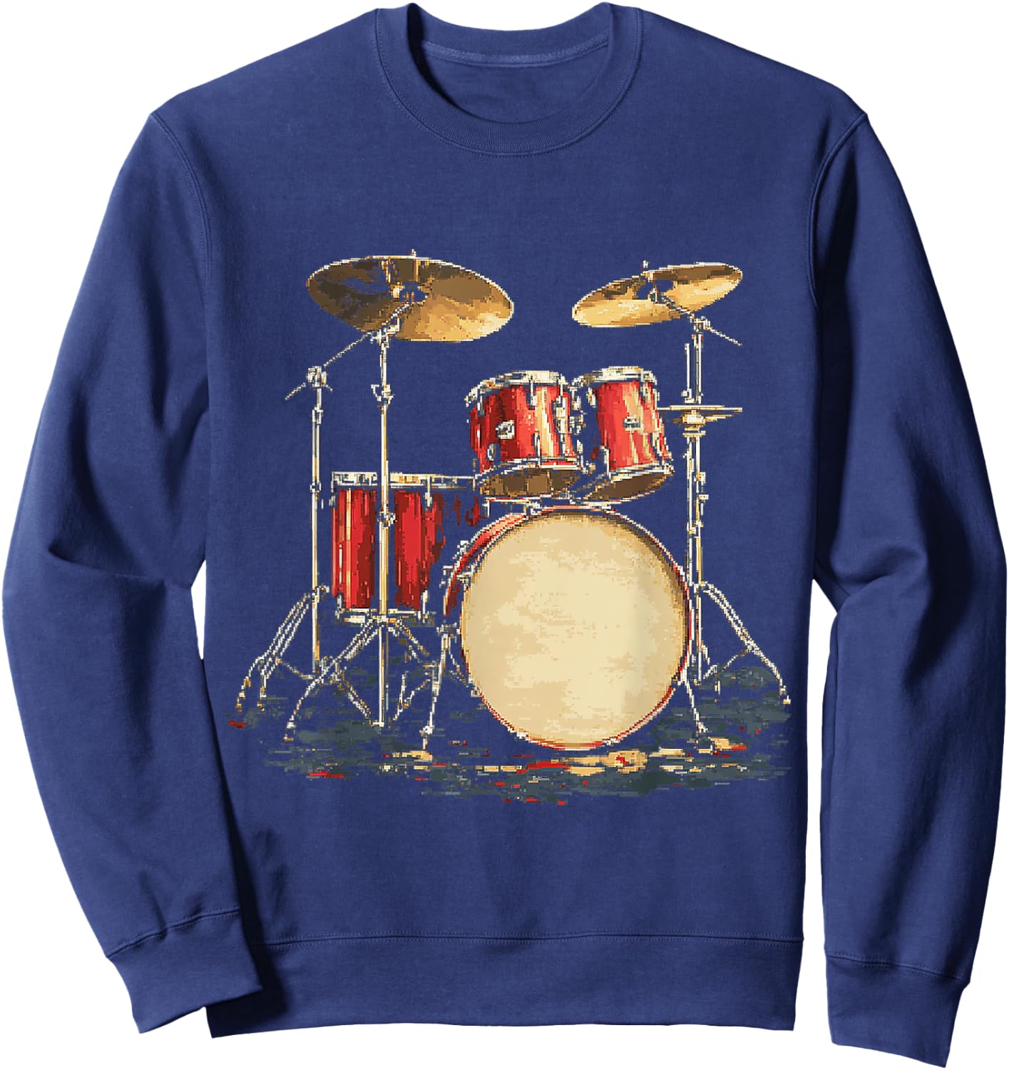 Musical Instrument Drum Set , Black, S Sweatshirt - Sweatshirt | Navy