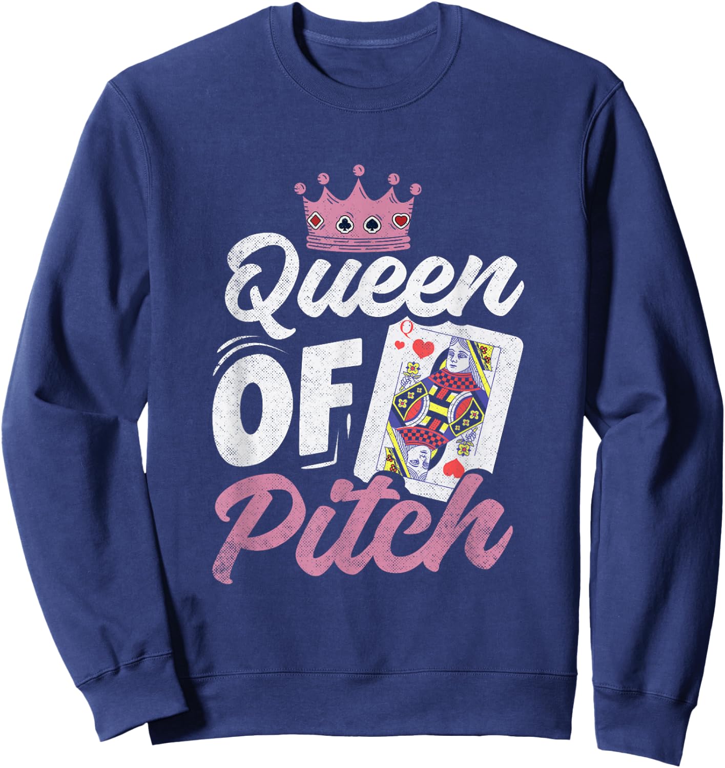 Trick-Taking Game Apparel Queen Of Pitch Funny High Low Jack Sweatshirt - Sweatshirt | Navy