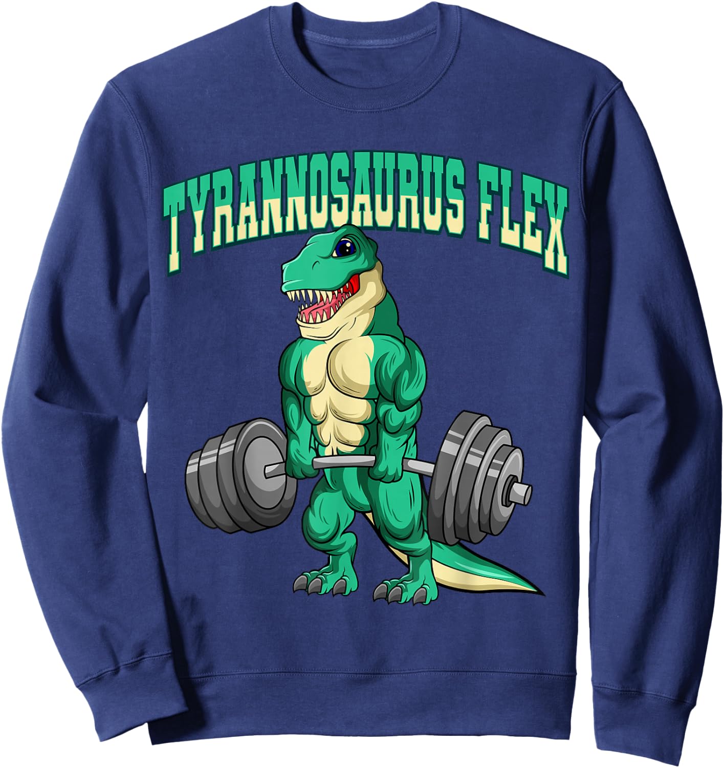 Lustige Workout Geschenkideen Bodybuilding Fitness Tyrannosaurus Flex Dino T-Rex , Schwarz, Kleinkind, , Kurzarm, , Fitness- mit Tyrannosaurus-Design Sweatshirt - Sweatshirt | Navy