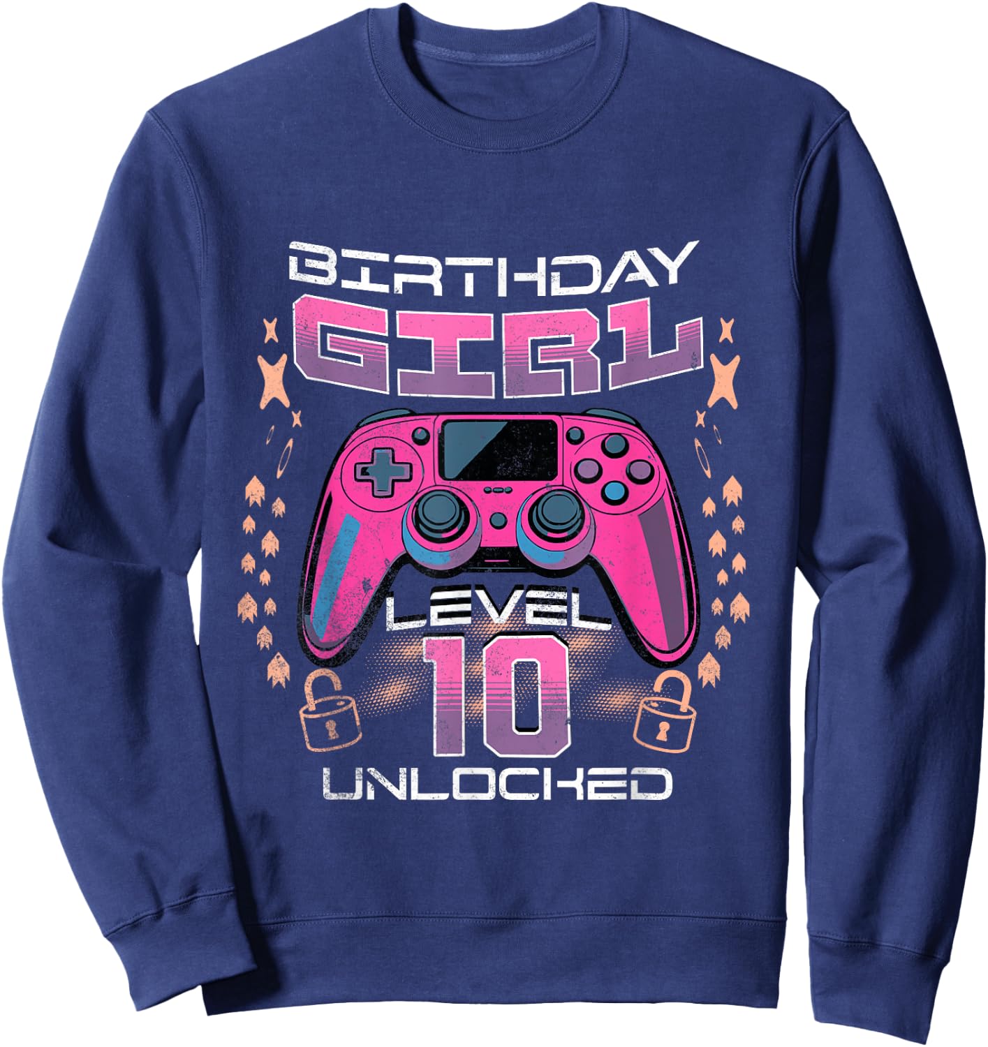 10th Birthday Gaming Gift Girl Age 10 Year Old Gamer Girls Sweatshirt - Sweatshirt | Navy