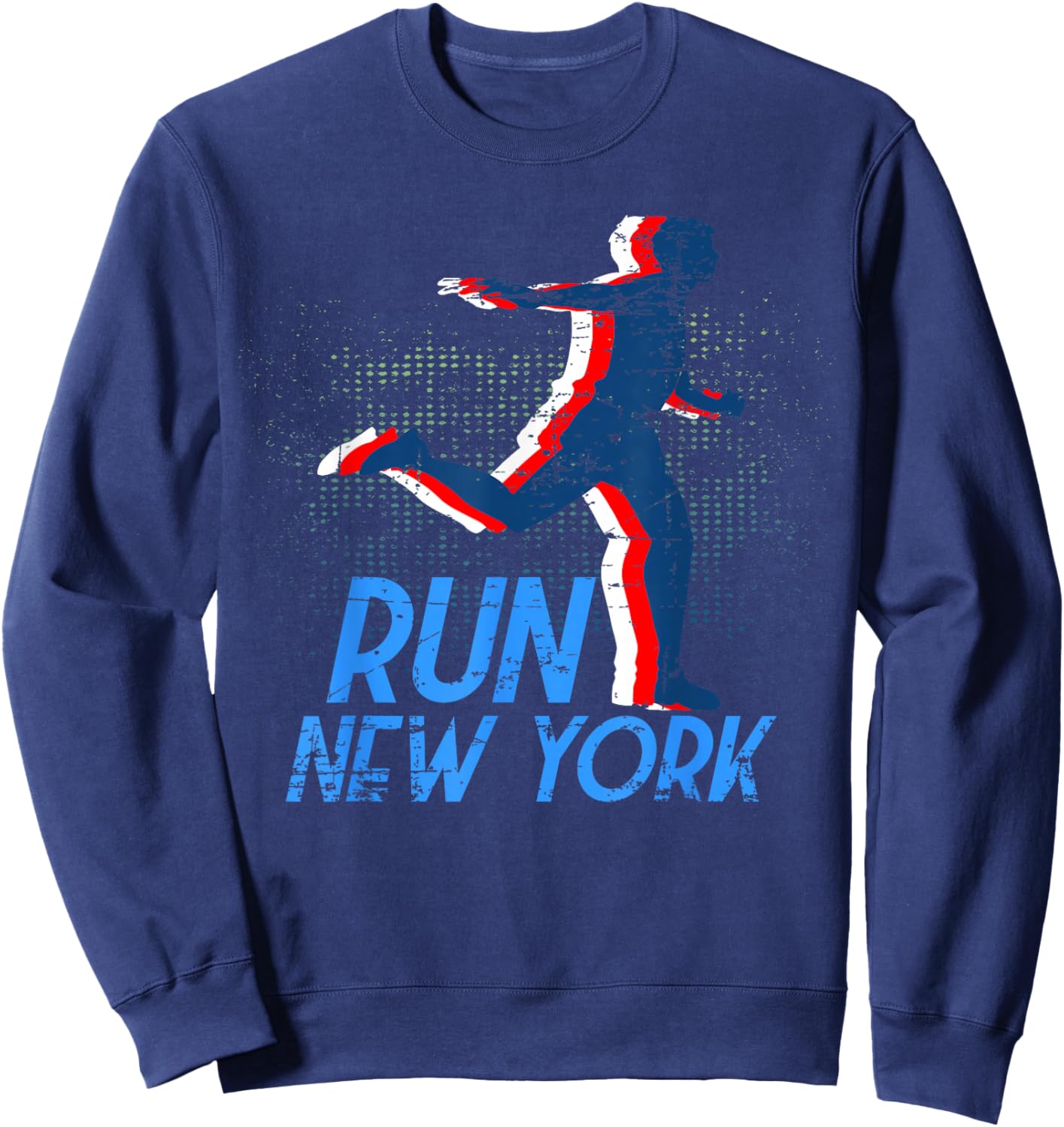 Run New York Shirt , Marathon Runner Sweatshirt - Sweatshirt | Navy