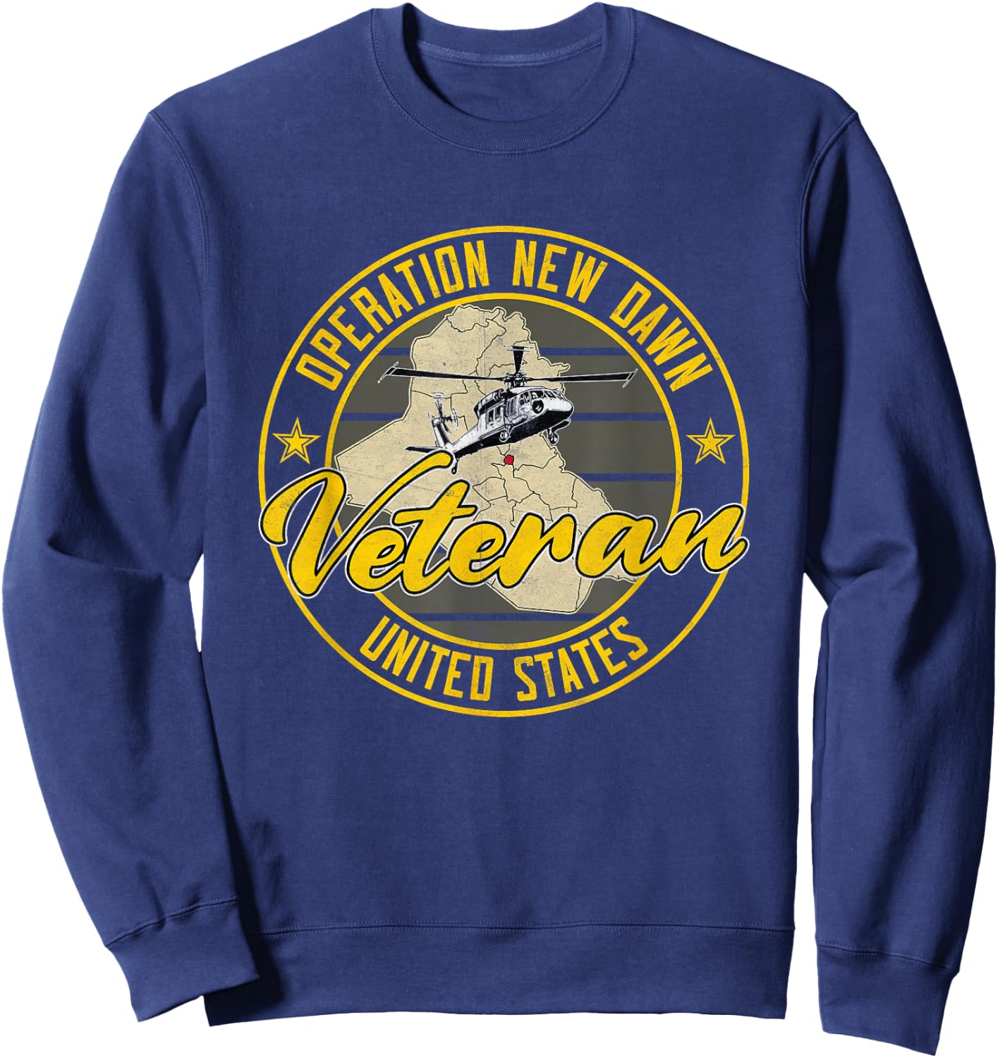 Operation New Dawn OND Veteran Iraq Veteran Vintage Gifts Sweatshirt - Sweatshirt | Navy