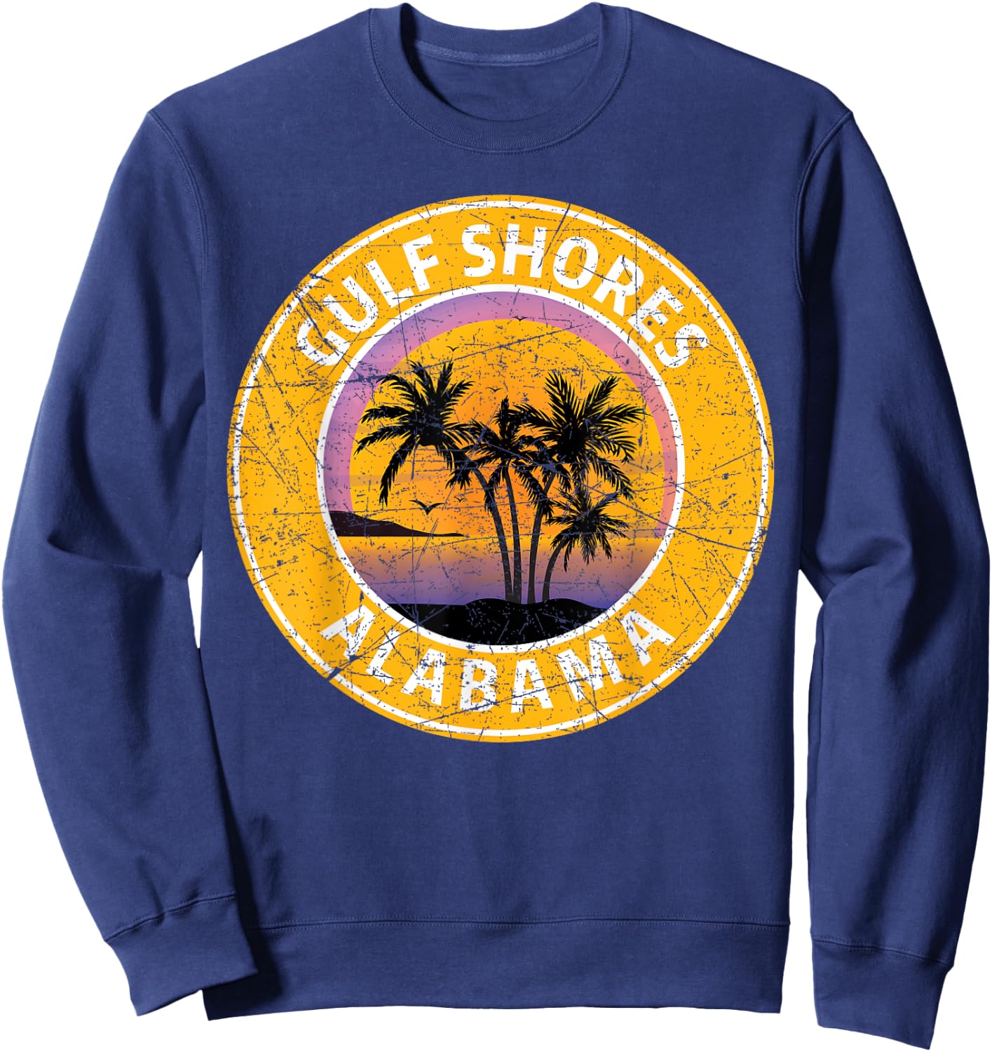 Gulf Shores Alabama Al Vintage Retro 80s Summer Travel Sweatshirt - Sweatshirt | Navy