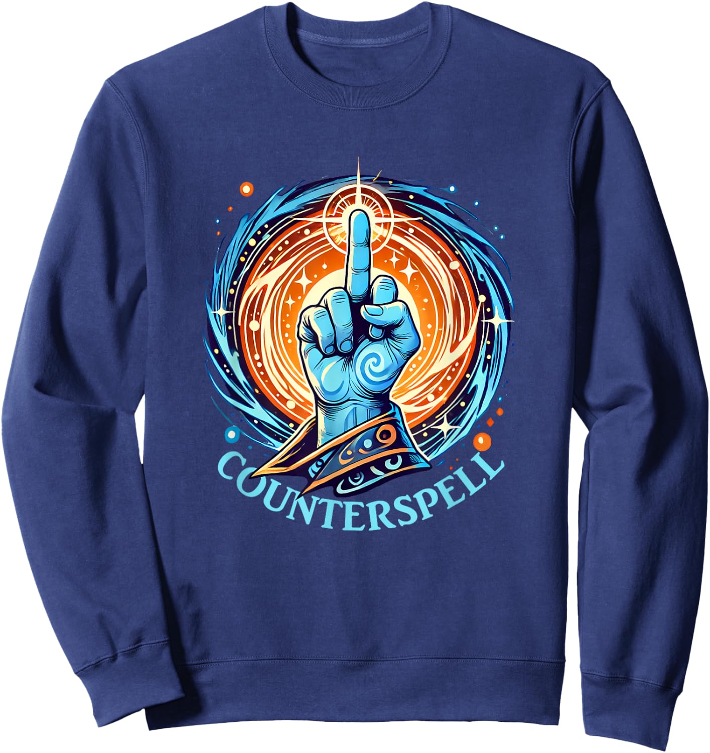 Counterspell Fantasy RPG Magic Spell Sweatshirt - Sweatshirt | Navy