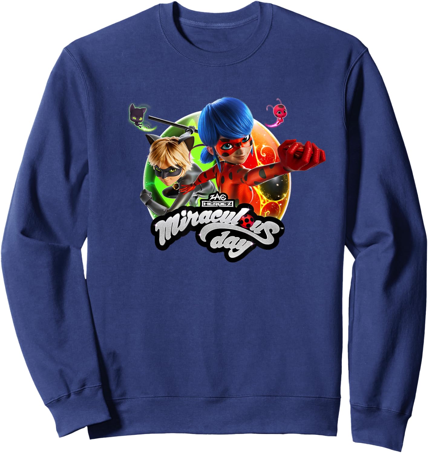 Miraculous Ladybug Cat Noir Miraculous Day 2024 Kwamis Sweatshirt - Sweatshirt | Navy