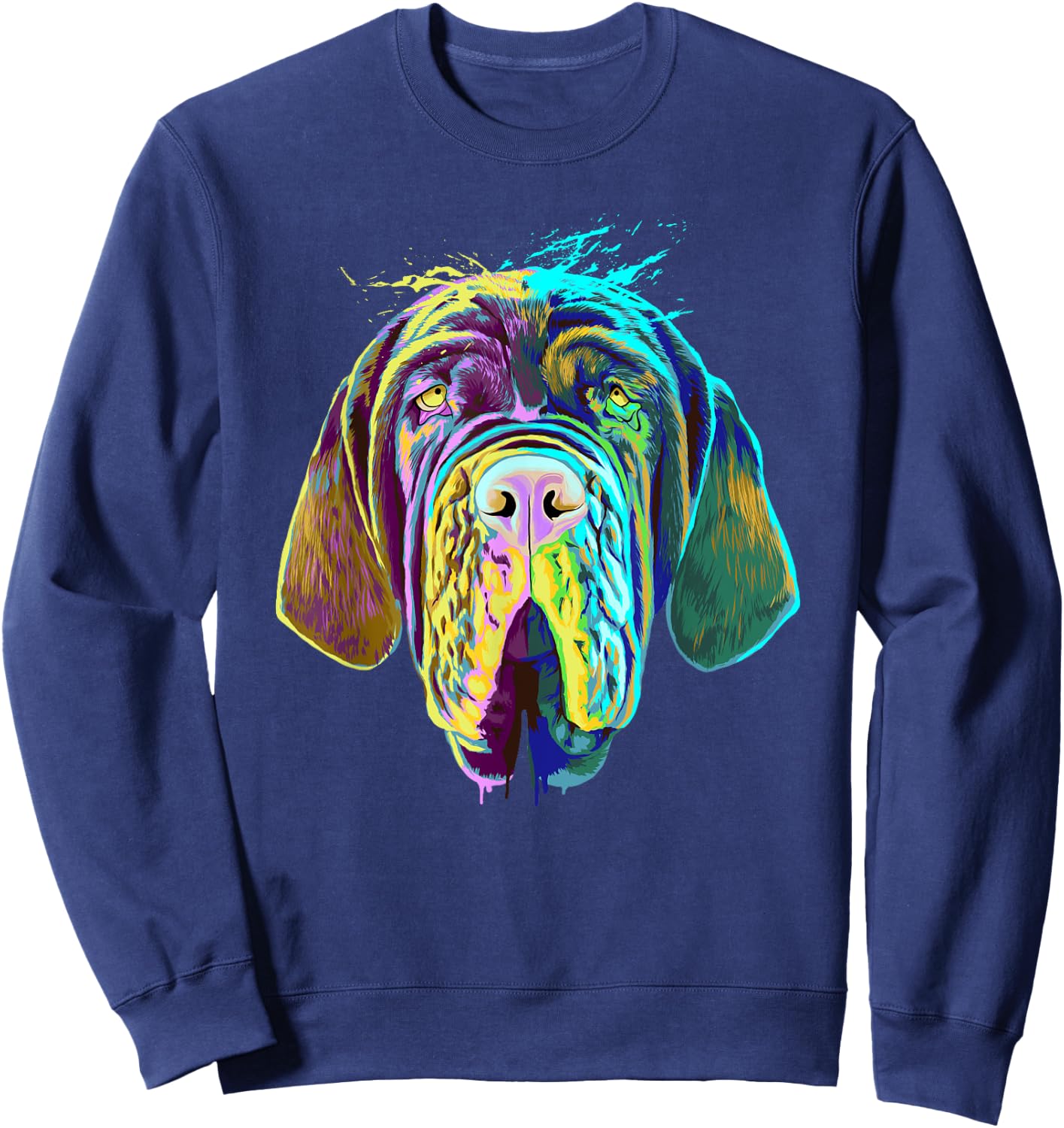 Colourful Splash Dog Neapolitan Mastiff Sweatshirt - Sweatshirt | Navy
