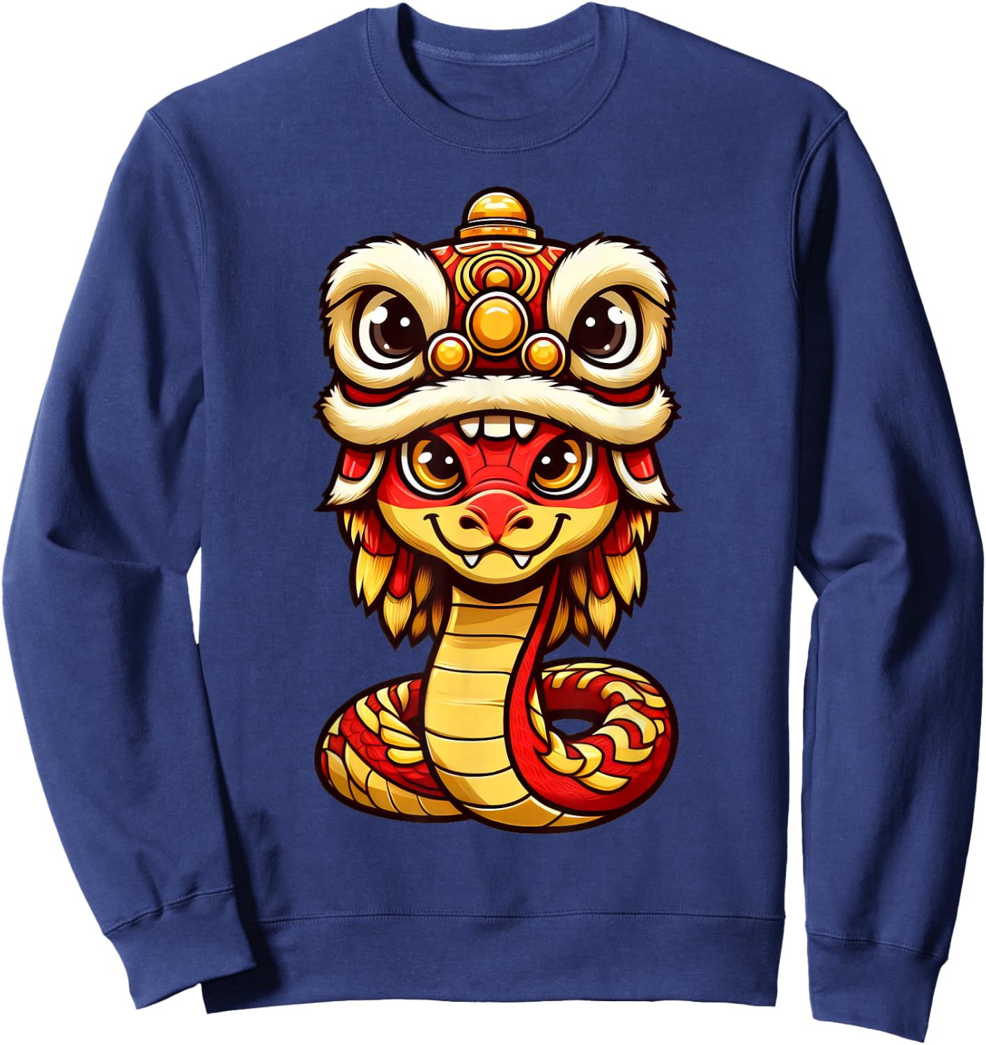 Lion Dance Year of Snake 2025 Chinese New Year Snake Zodiac Sweatshirt - Sweatshirt | Navy