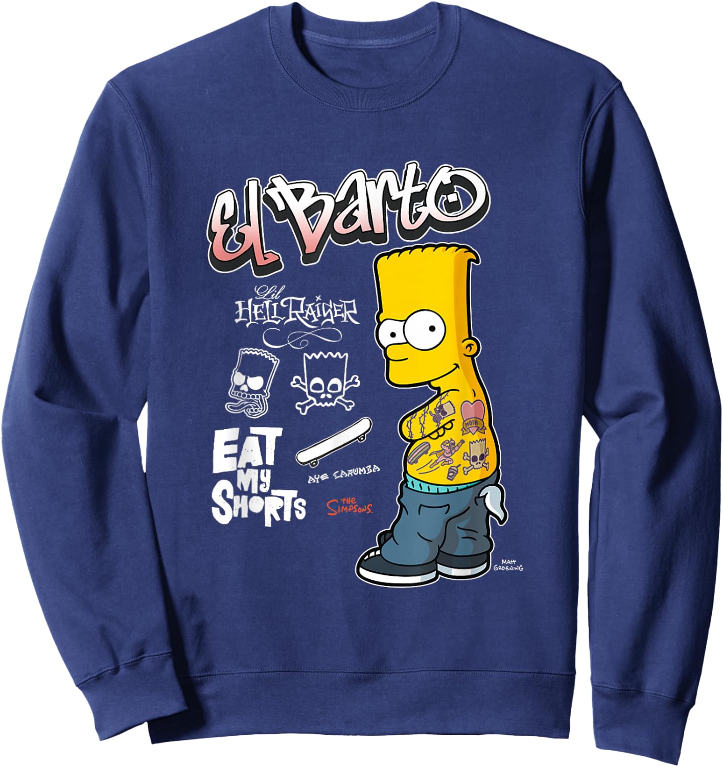 The Simpsons El Barto Eat My Shorts Sweatshirt - Sweatshirt | Navy