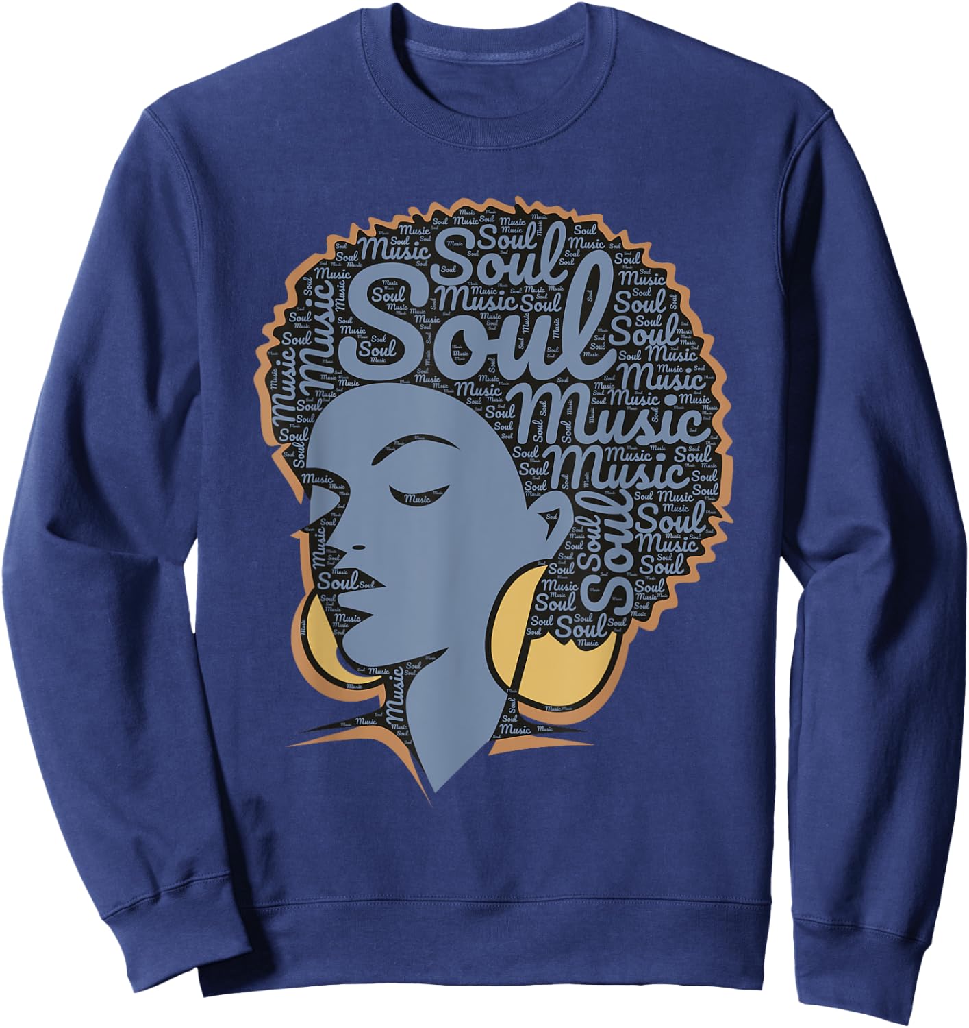 I Love 70's 80's Funk Soul Music Sweatshirt - Sweatshirt | Navy