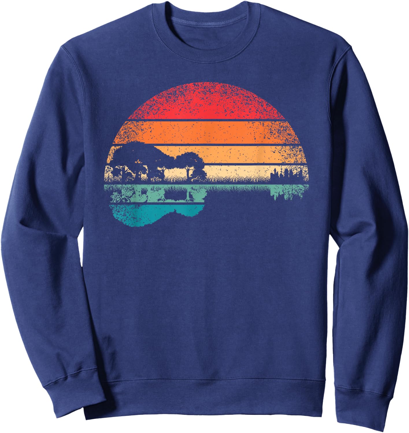 Retro Akustikgitarre Gitarrist Gitarre Gitarrenliebhaber Sweatshirt - Sweatshirt | Navy