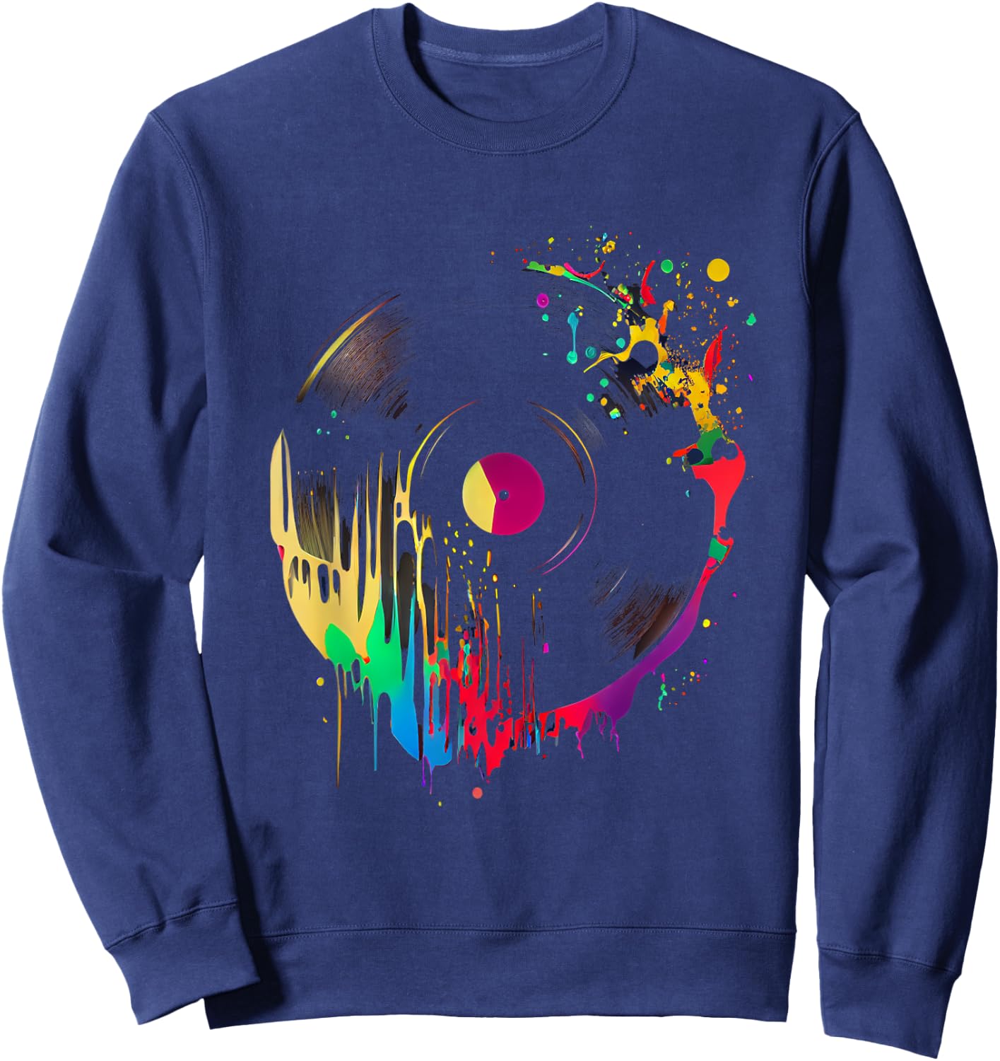 Vinyl 80er Schallplatte Retro Vintage Plattenspieler Sweatshirt - Sweatshirt | Navy