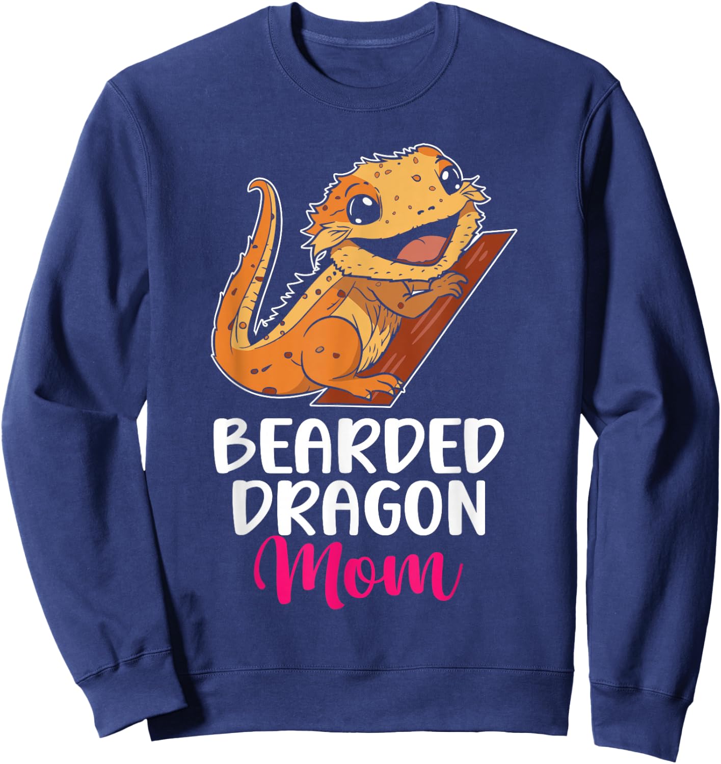 Bearded Dragon Mom Pet Lover Women Lizard Owner Reptile Sweatshirt - Sweatshirt | Navy