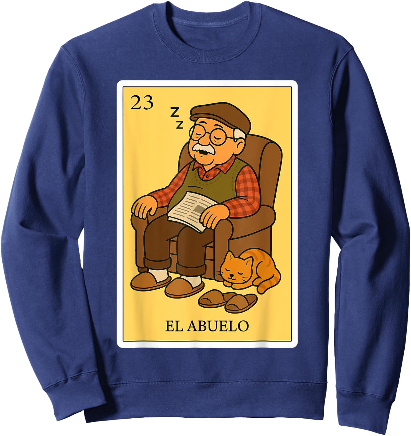 El Abuelo Dormilón | Spanish-Mexican Bingo Gifts for Abuela Sweatshirt - Sweatshirt | Navy