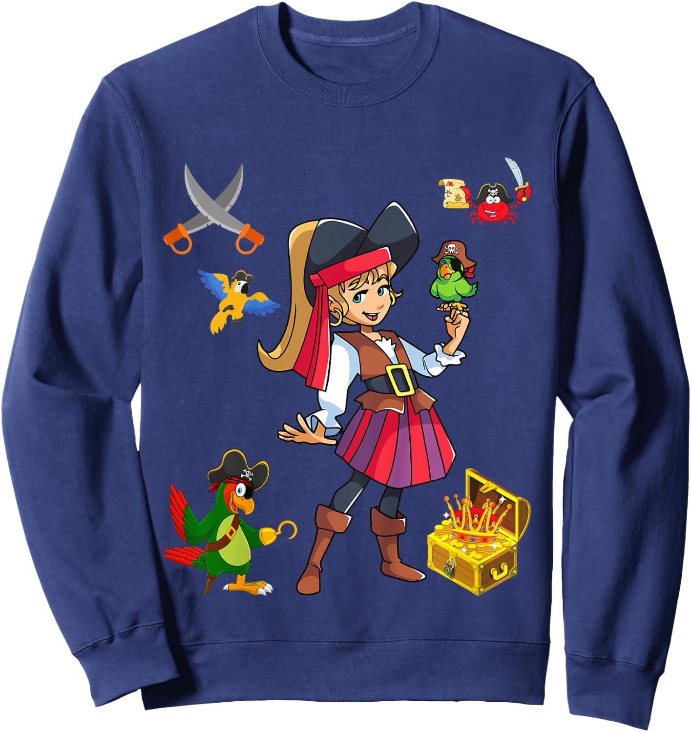 Kinder Piratenmädchen kleiner Pirat Sweatshirt - Sweatshirt | Navy