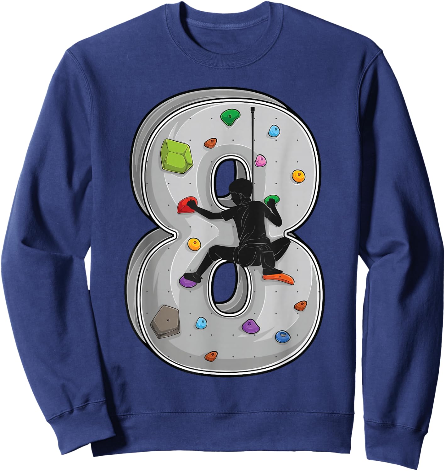 8 Years Old Climbing 8th Birthday Adventure Climbing , black, s Sweatshirt - Sweatshirt | Navy