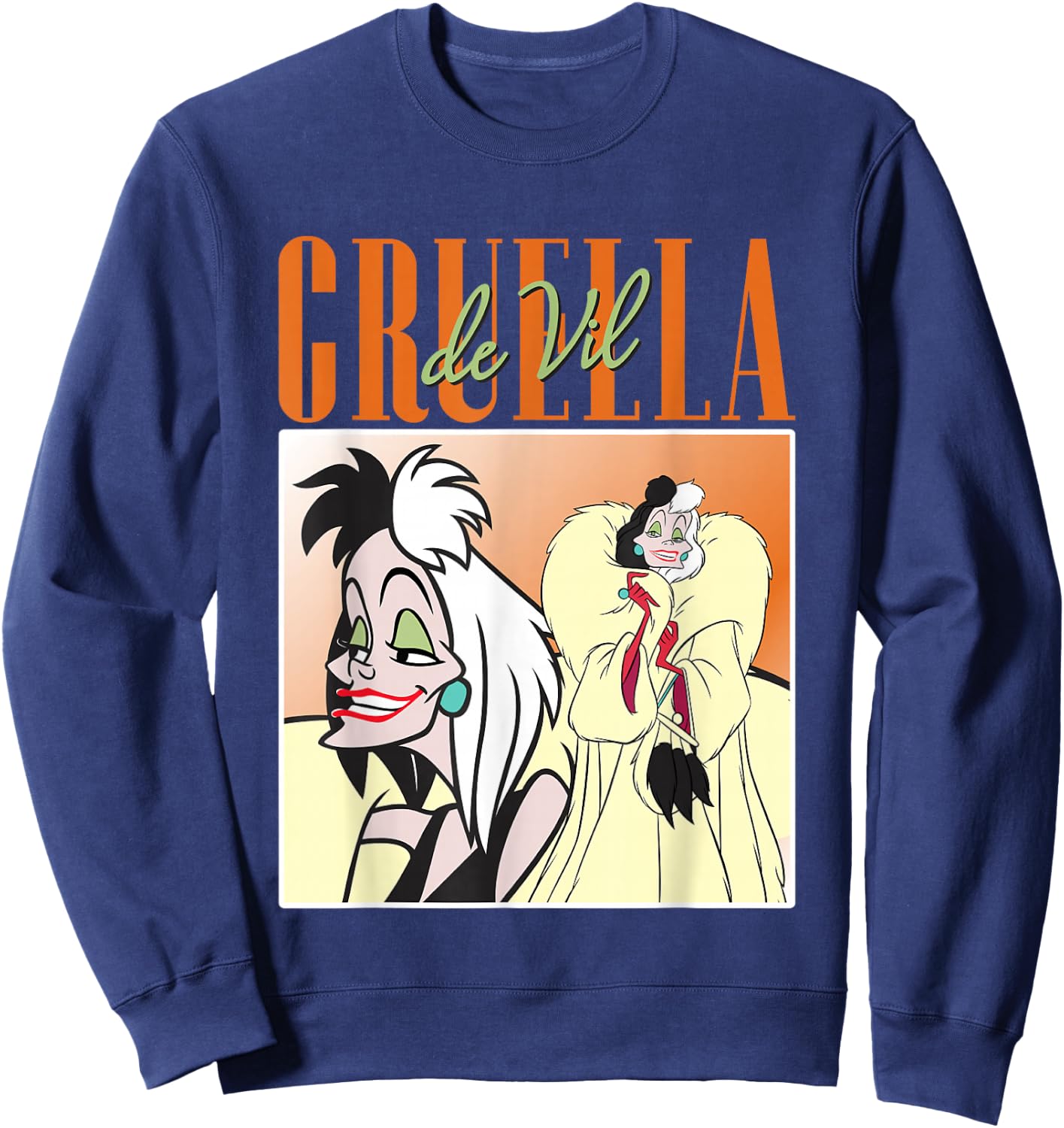 Disney 101 Dalmatians Cruella de Vil Showcase Vintage Sweatshirt - Sweatshirt | Navy