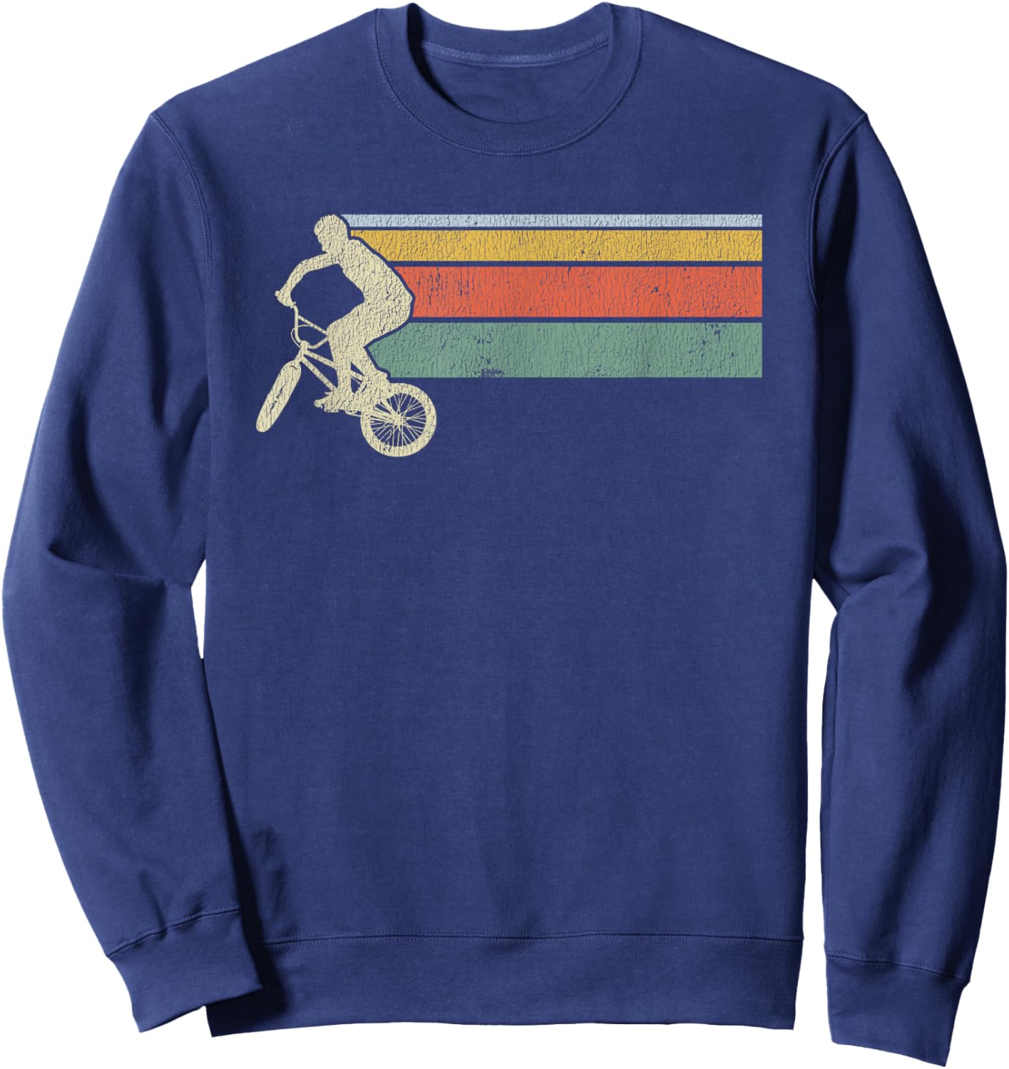 Styleuniversal Vintage BMX - Kids, Girls - Black - Short Sleeve - Small - Classic Fit Sweatshirt - Sweatshirt | Navy