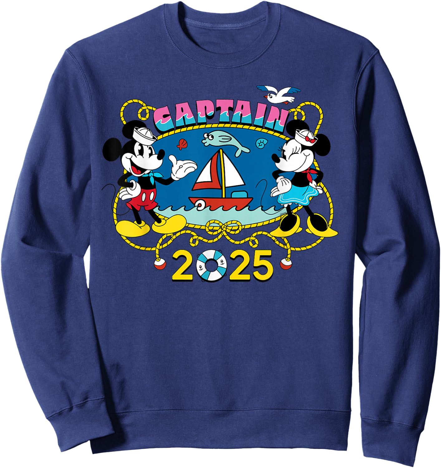 Disney Cruise 2025 Family Group Vacation Matching Captain Sweatshirt - Sweatshirt | Navy