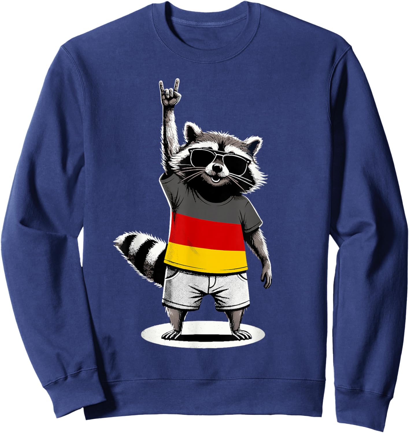 Deutsche Flagge Waschbär Deutschland Sweatshirt - Sweatshirt | Navy