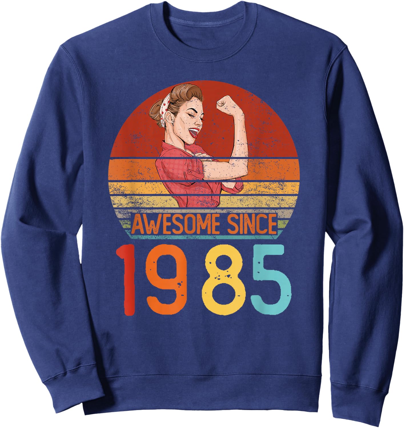 Awesome Since 1985 Birthday Women Vintage 40th Birthday Sweatshirt - Sweatshirt | Navy