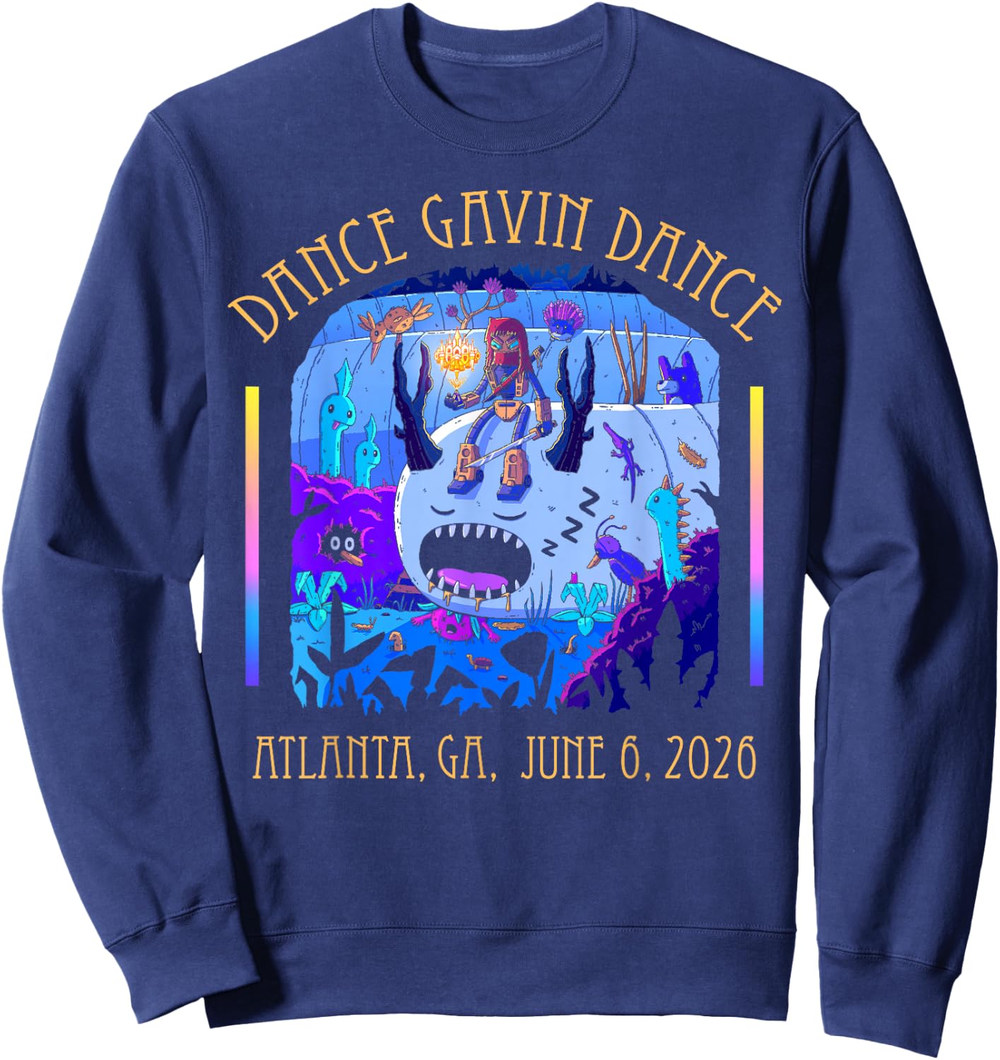 Dance Gavin Dance 2026 Tour Atlanta Sweatshirt - Sweatshirt | Navy