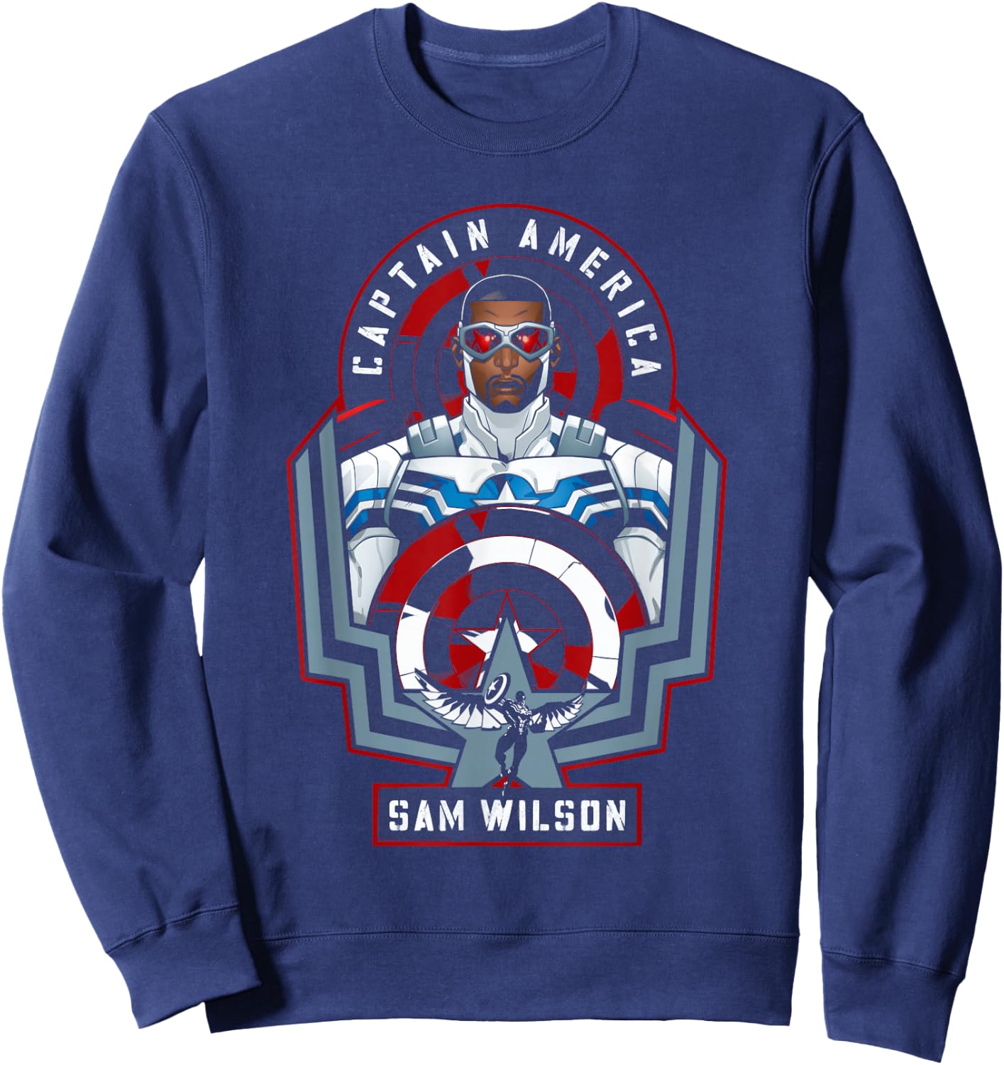 Marvel Avengers Sam Wilson Captain America Badge Sweatshirt - Sweatshirt | Navy